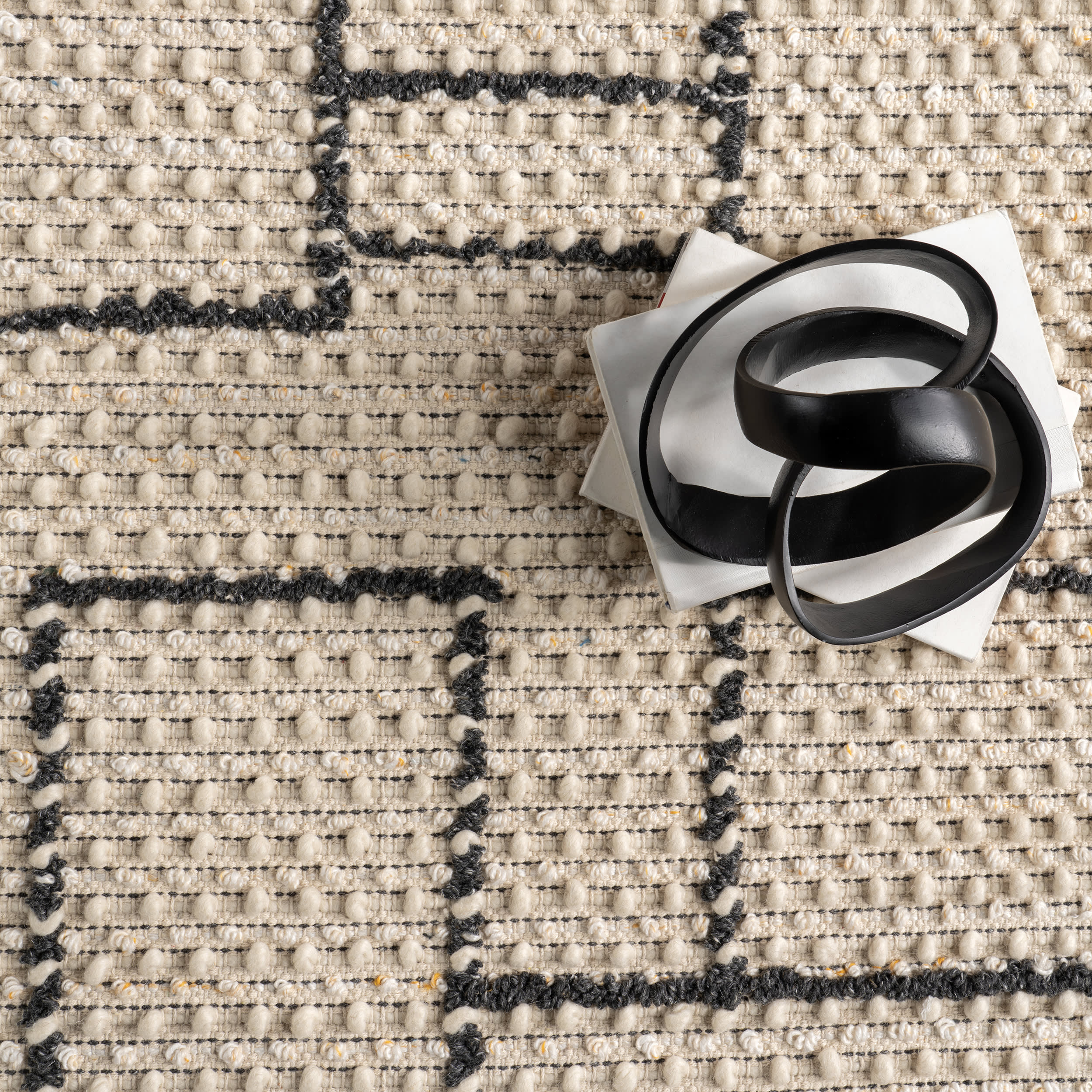 Ali Modern Blocks Rug | Ivory - Image 7