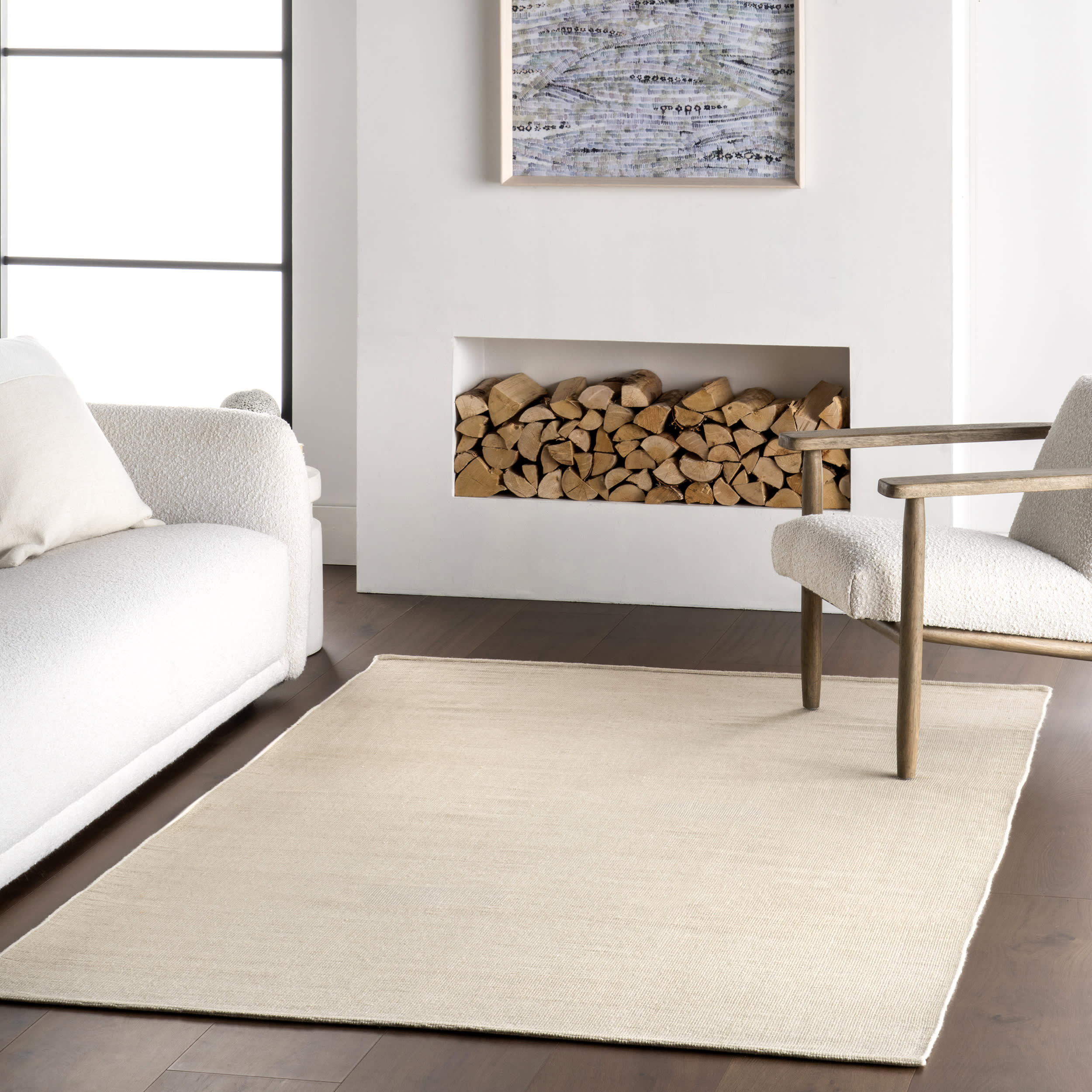 Alira Solid Indoor/Outdoor Rug | Beige - Image 2