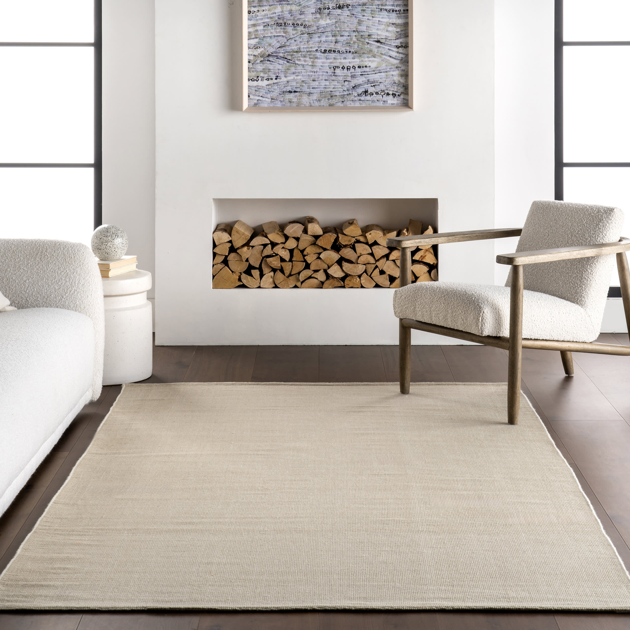 Alira Solid Indoor/Outdoor Rug | Beige - Image 5