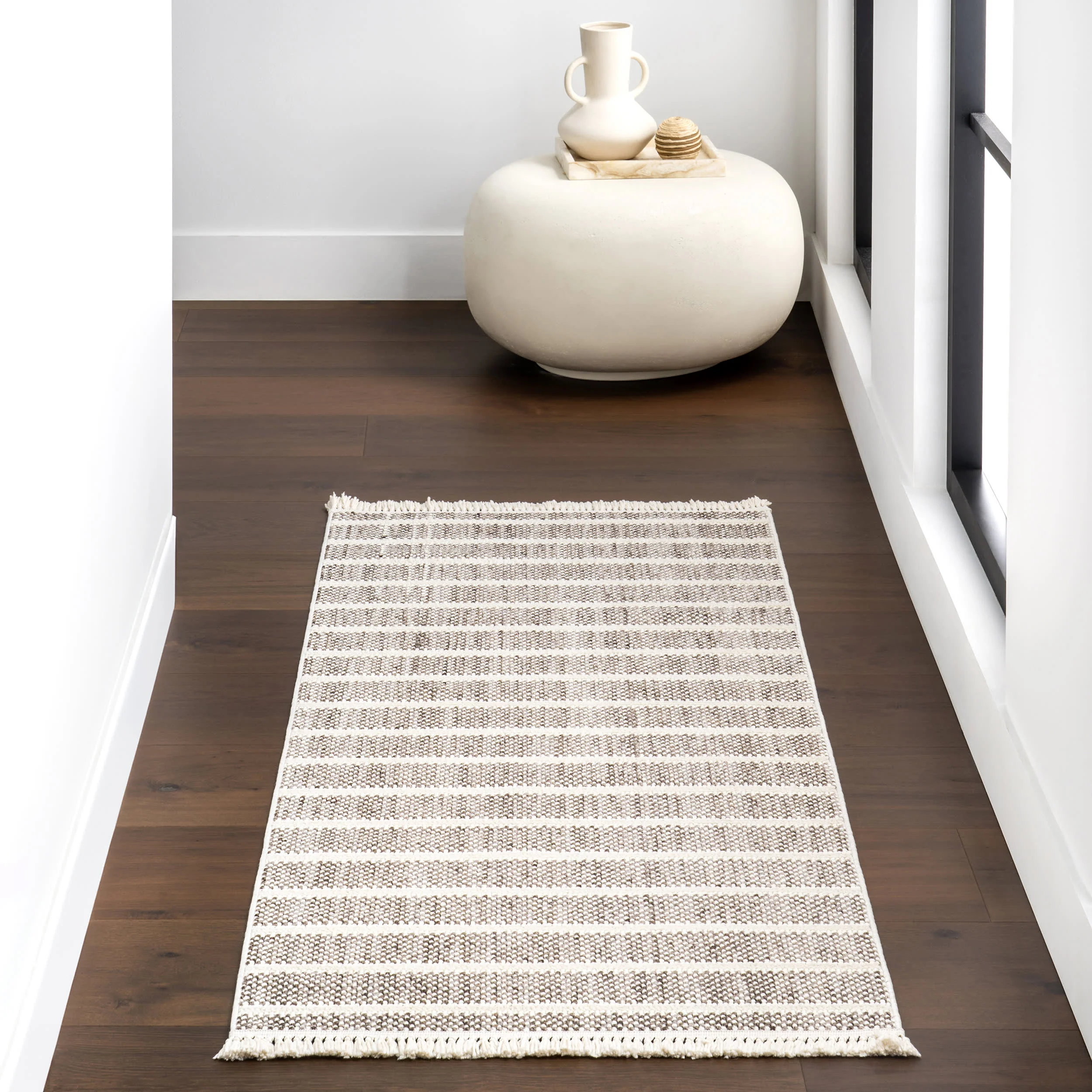 Alison Striped Rug | Ivory - Image 2