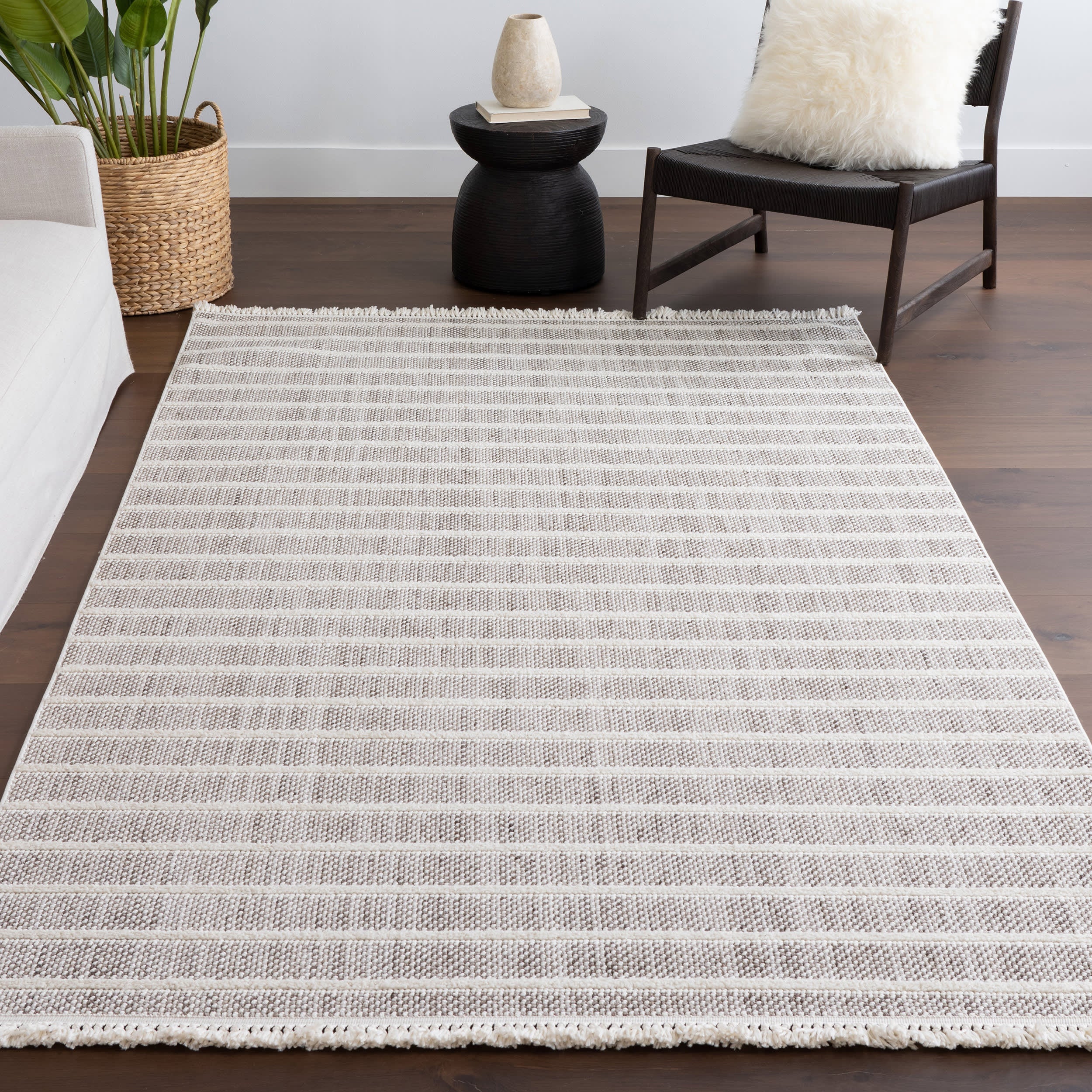 Alison Striped Rug | Ivory - Image 5