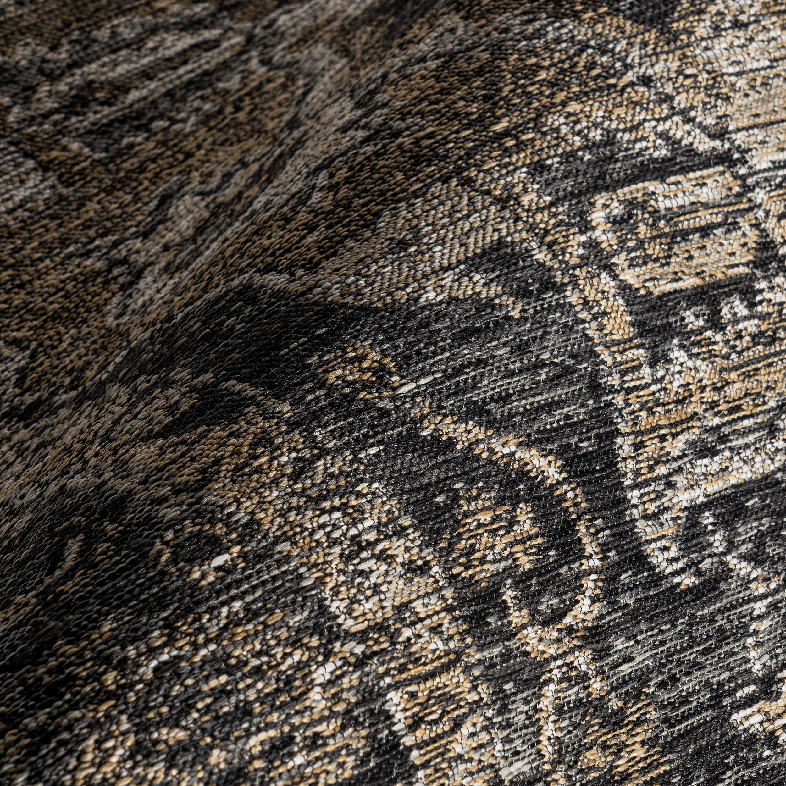 Alivia Medallion Reversible Indoor/Outdoor Rug | Cream & Charcoal - Image 3