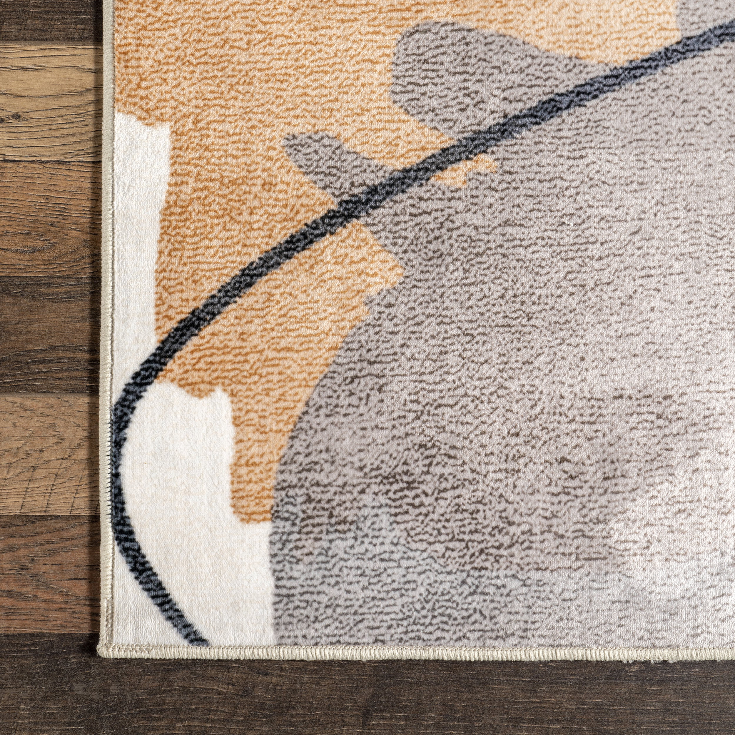 Alize Abstract Washable Rug | Peach - Image 3