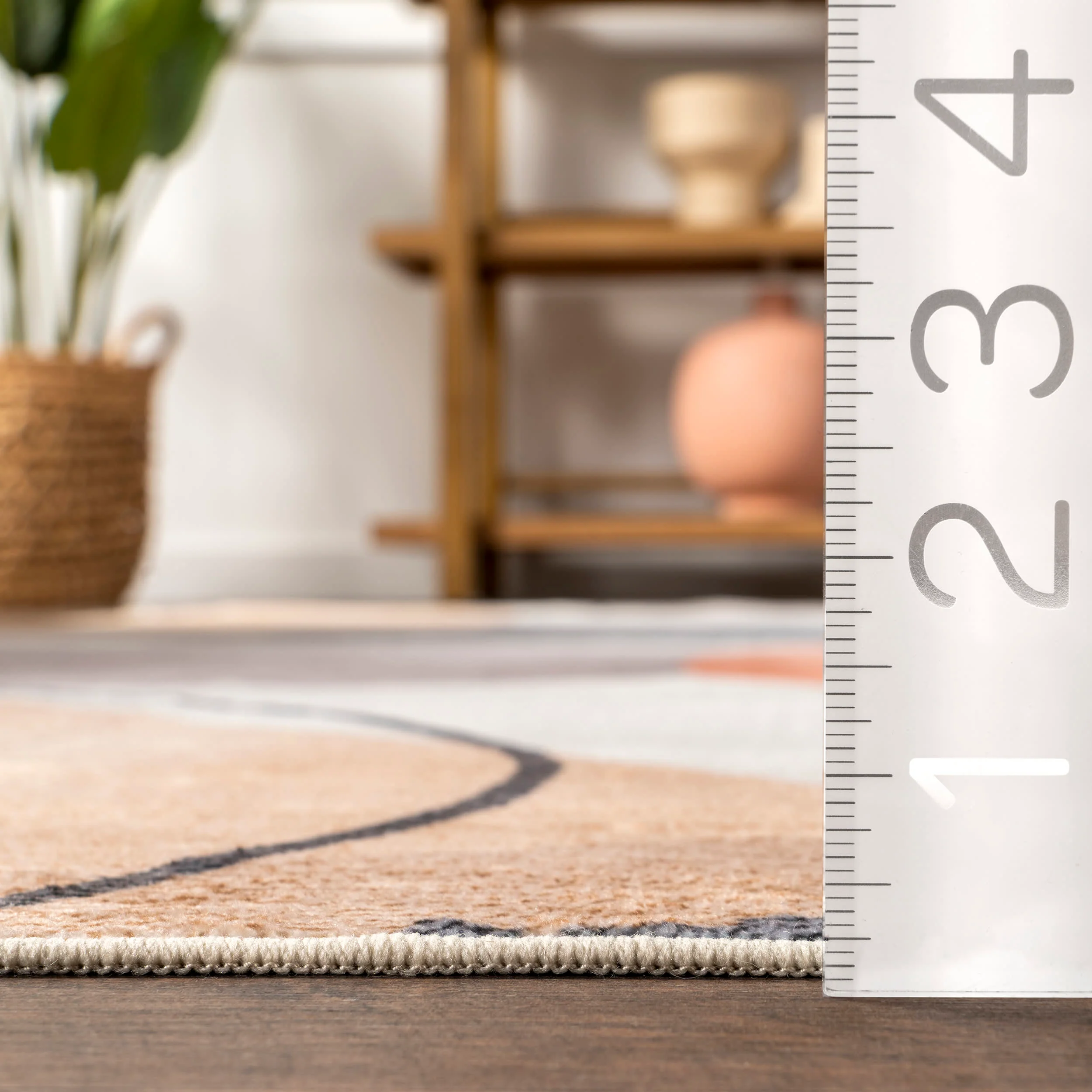 Alize Abstract Washable Rug | Peach - Image 5