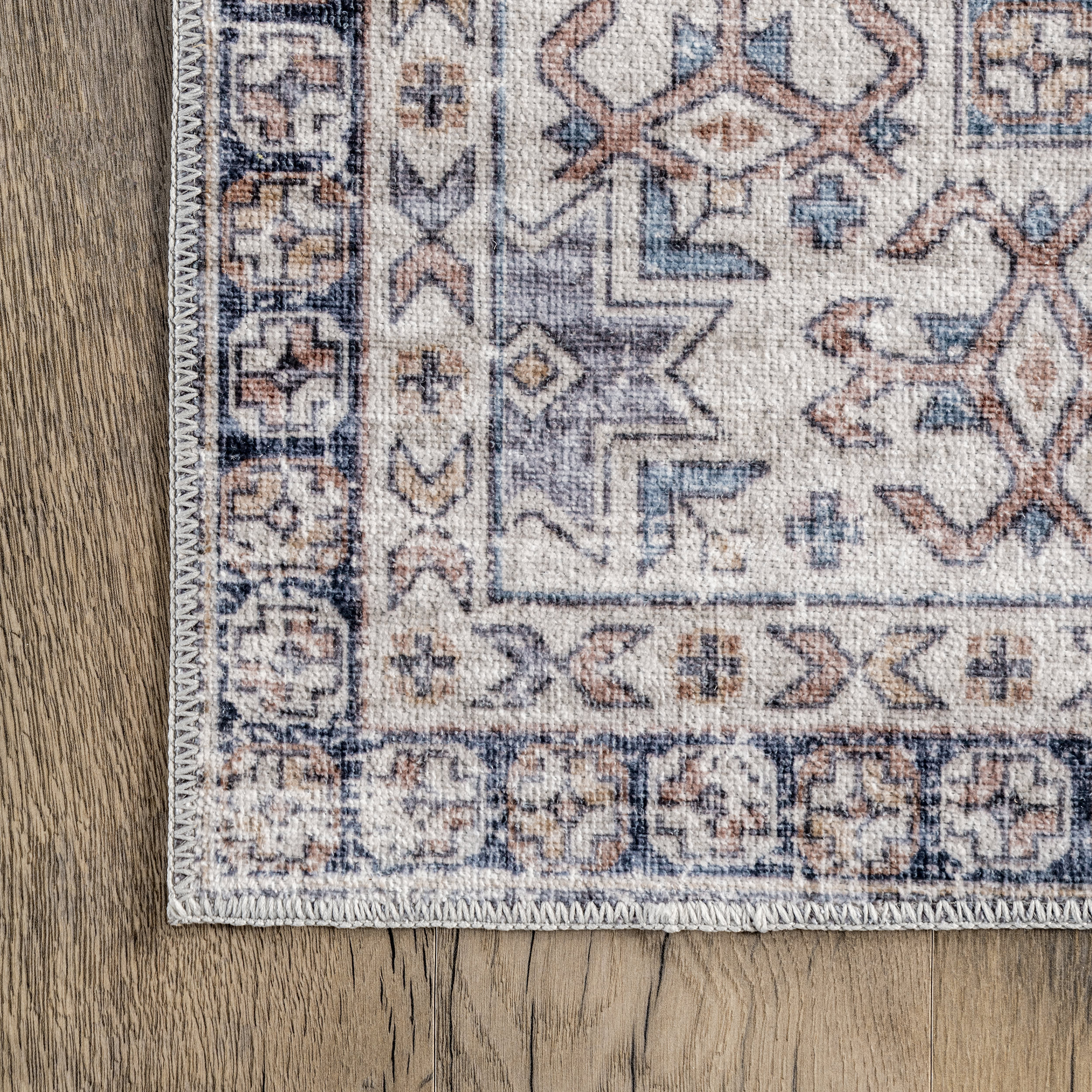 Allison Faded Washable Rug | Blue - Image 3