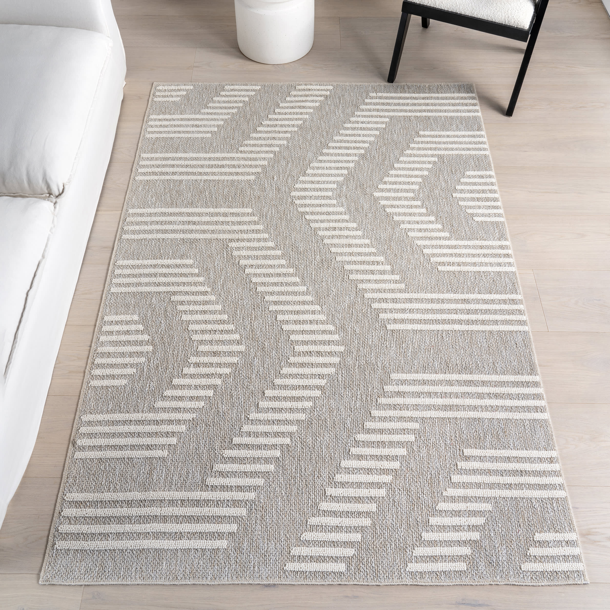 Allyson Hexagon Washable Rug | Beige - Image 2