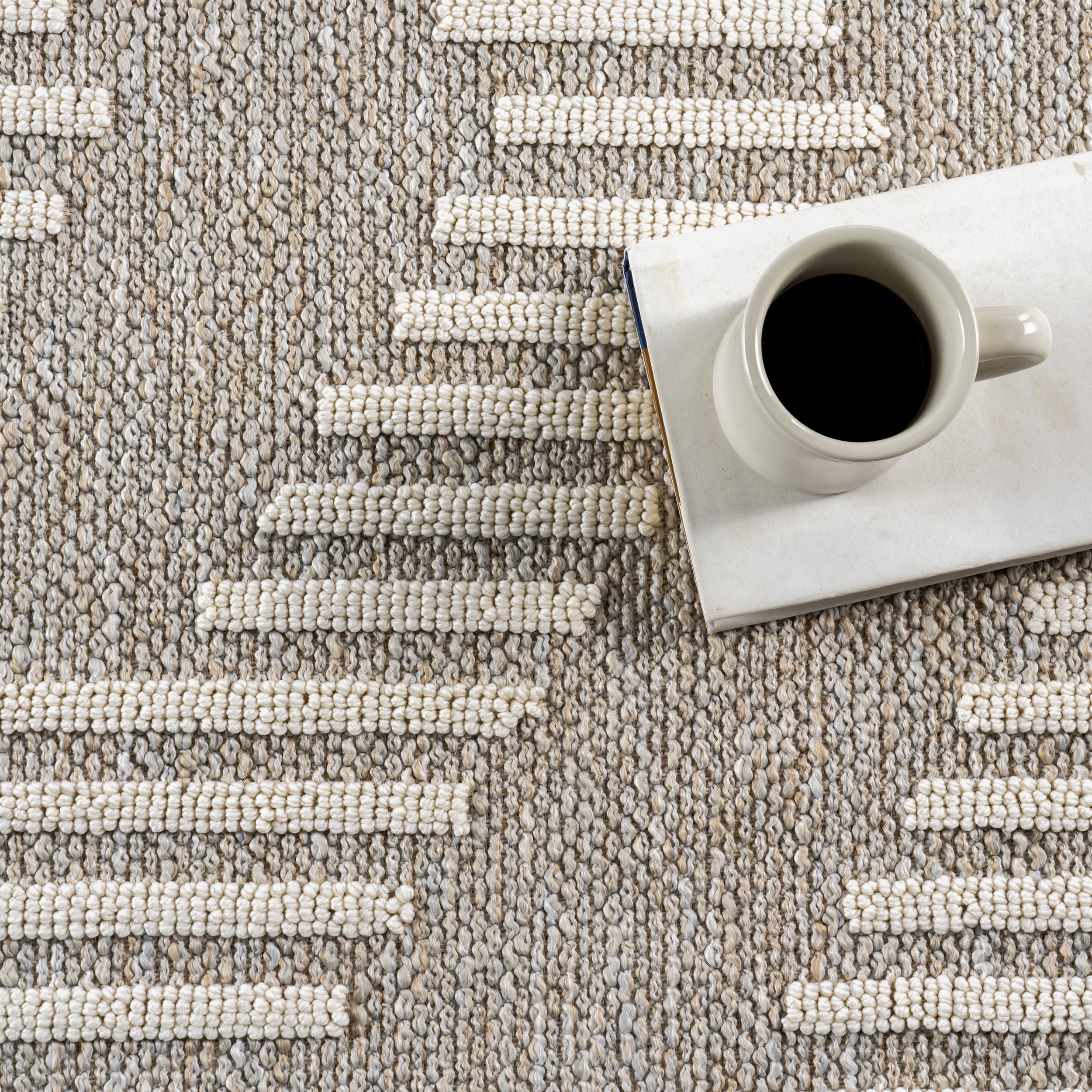 Allyson Hexagon Washable Rug | Beige - Image 8