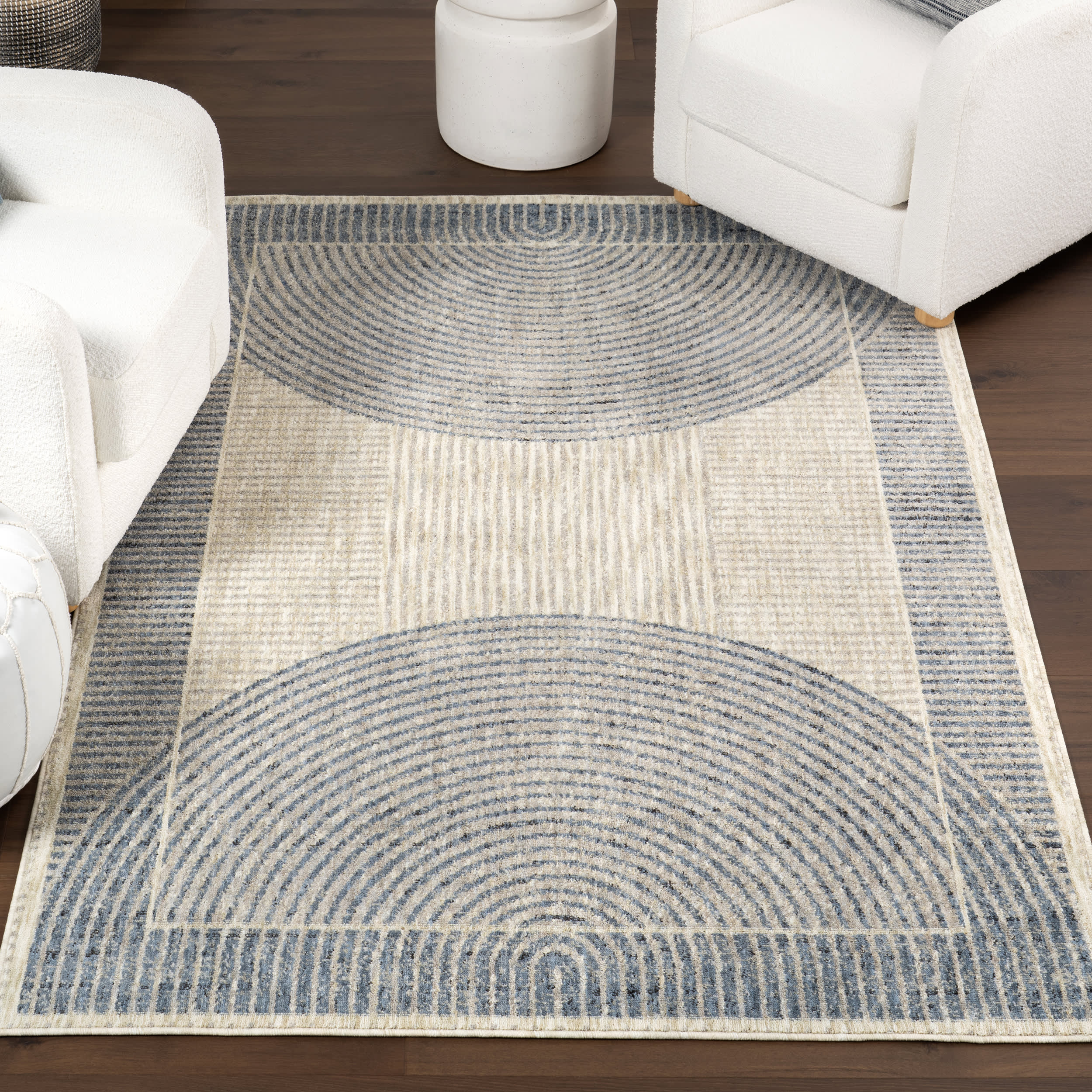 Allyson Modern Geometric Area Rug | Blue - Image 2