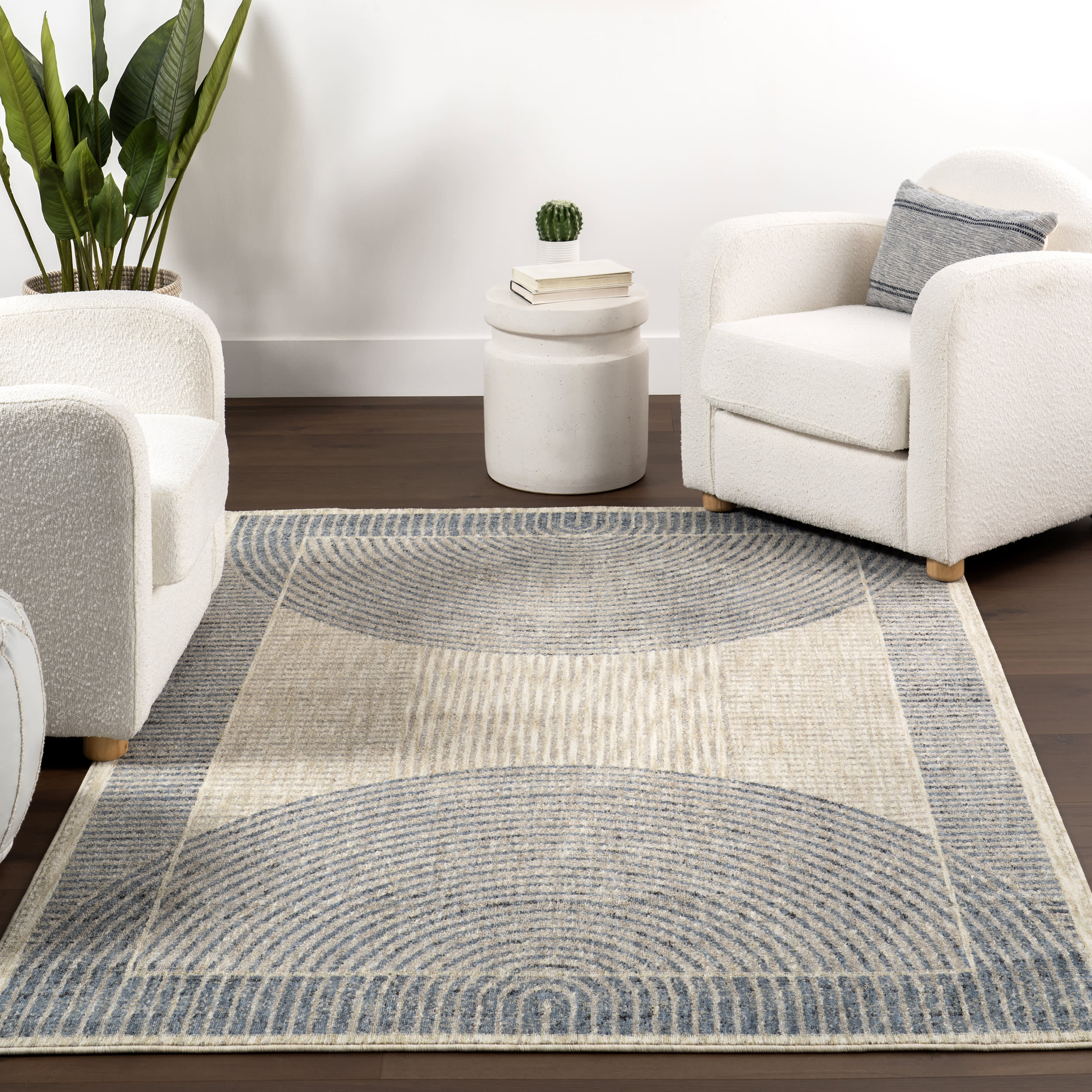 Allyson Modern Geometric Area Rug | Blue - Image 5