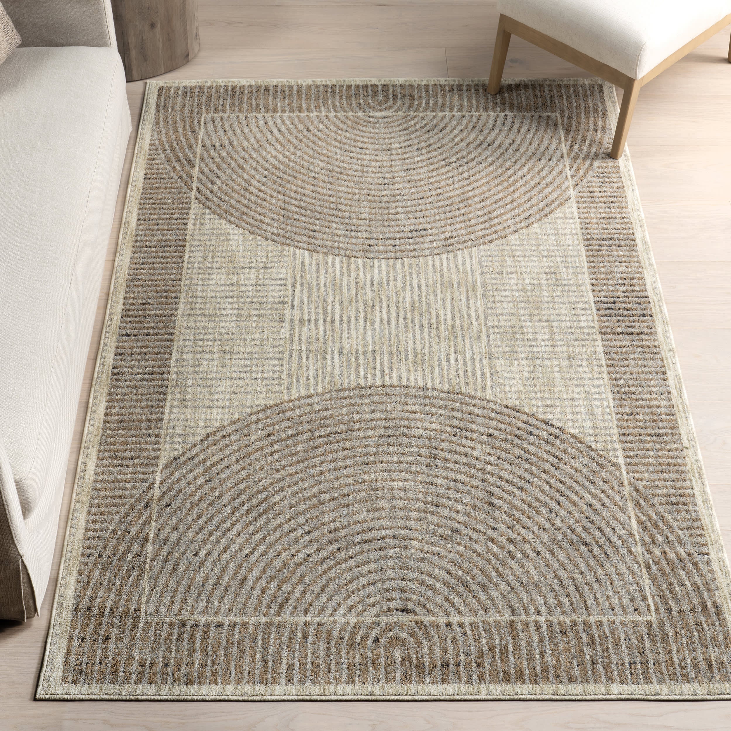 Allyson Modern Geometric Area Rug | Sand - Image 2