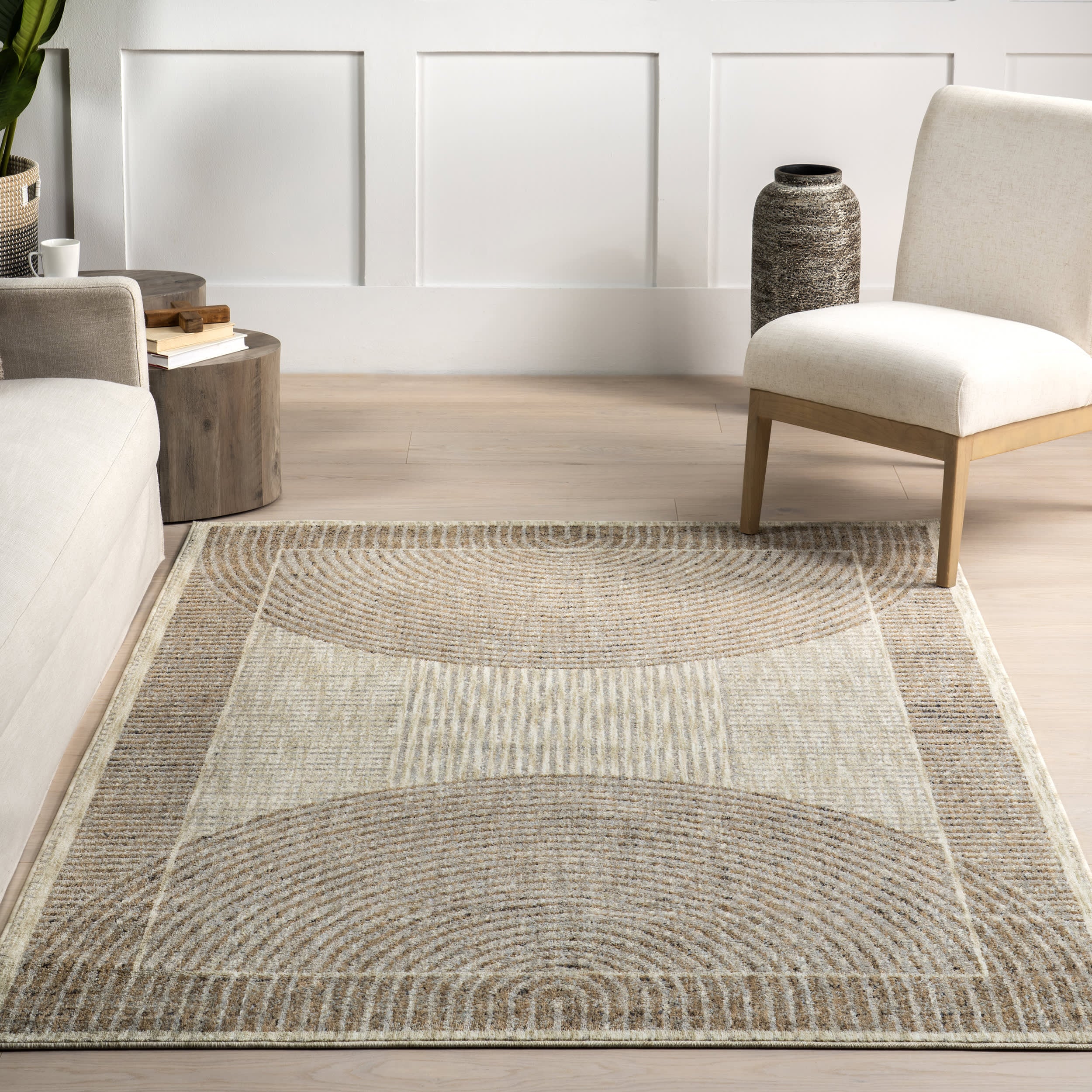 Allyson Modern Geometric Area Rug | Sand - Image 5