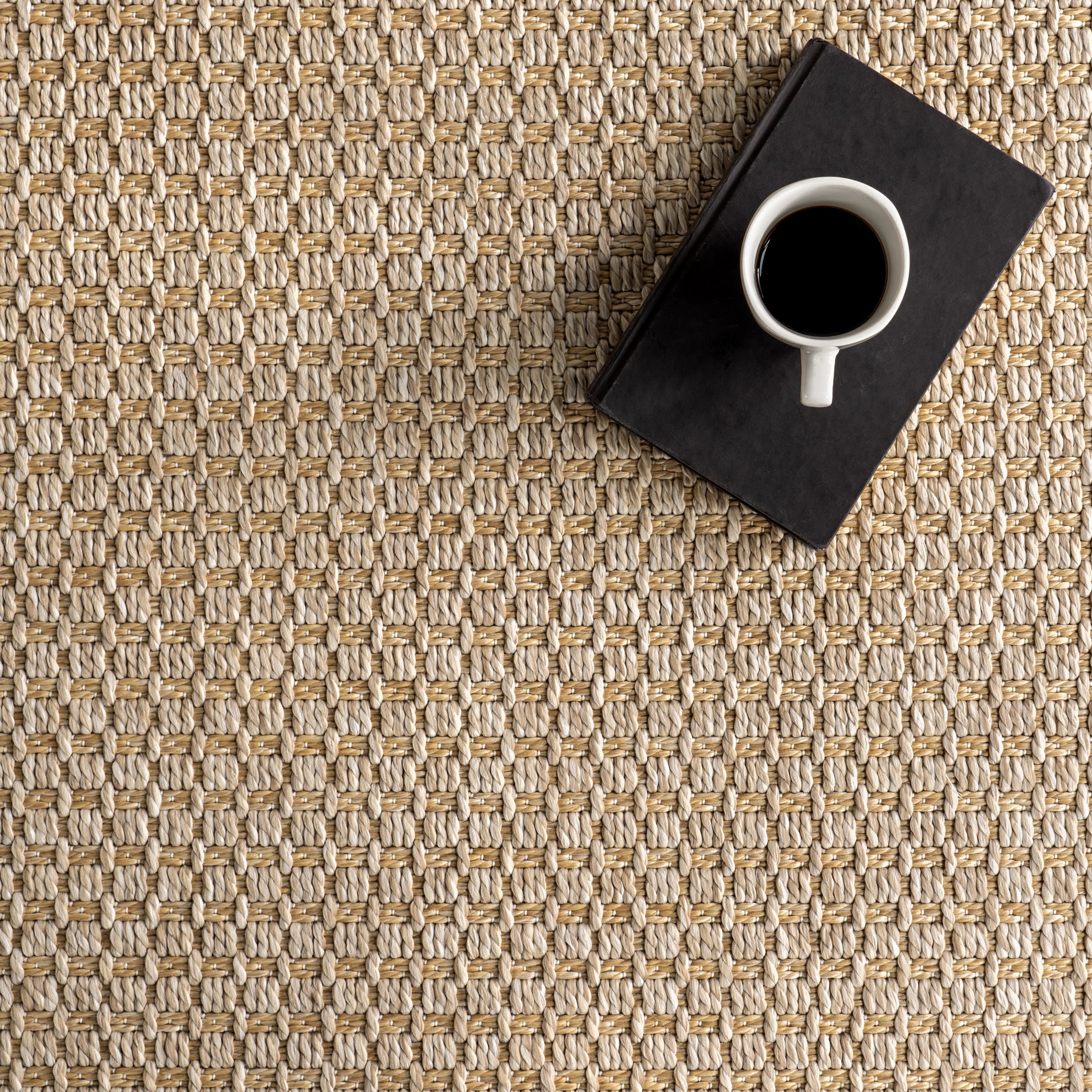 Alora Textured Geometric Indoor/Outdoor Rug | Beige - Image 8