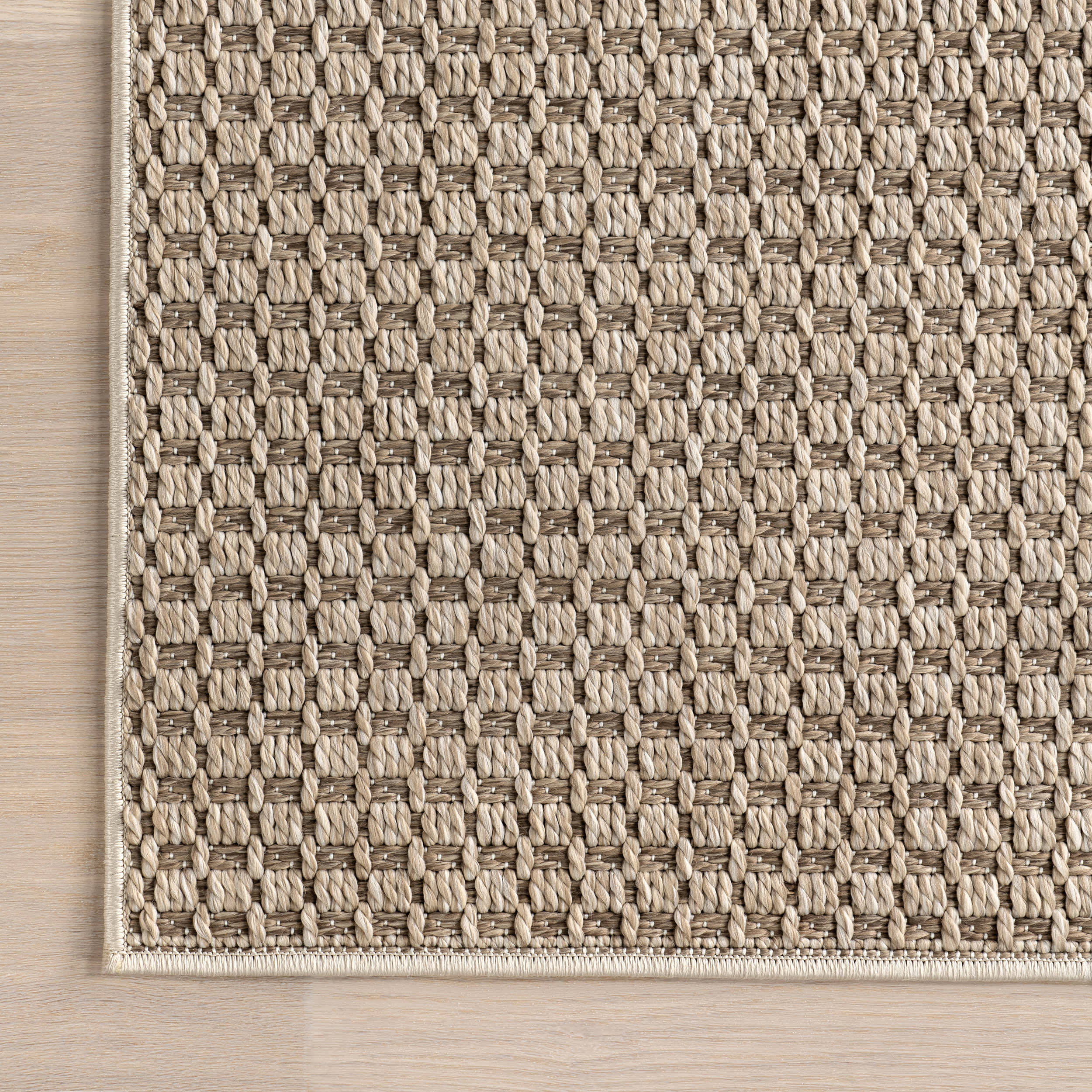 Alora Textured Geometric Indoor/Outdoor Rug | Neutral - Image 4