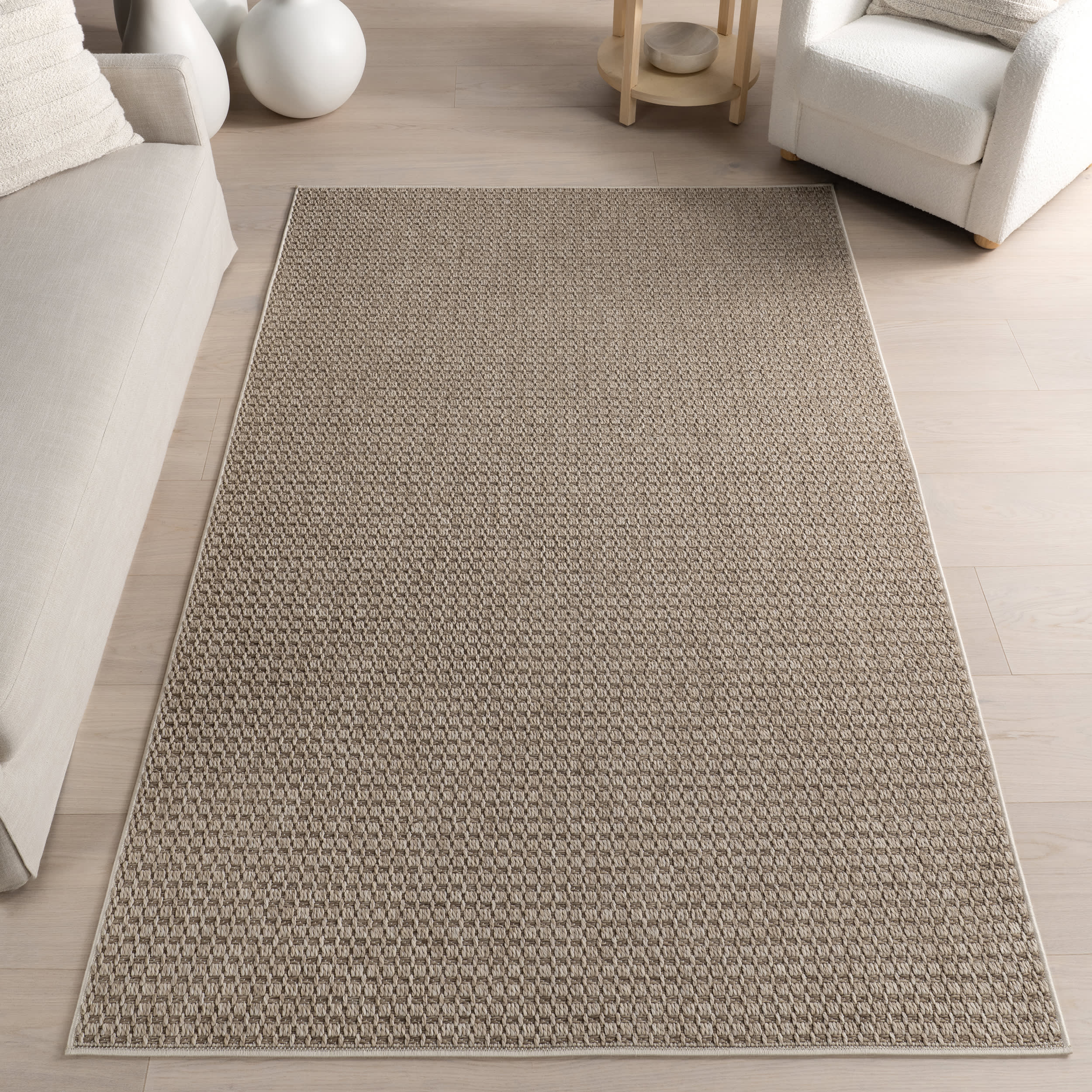 Alora Textured Geometric Indoor/Outdoor Rug | Neutral - Image 9