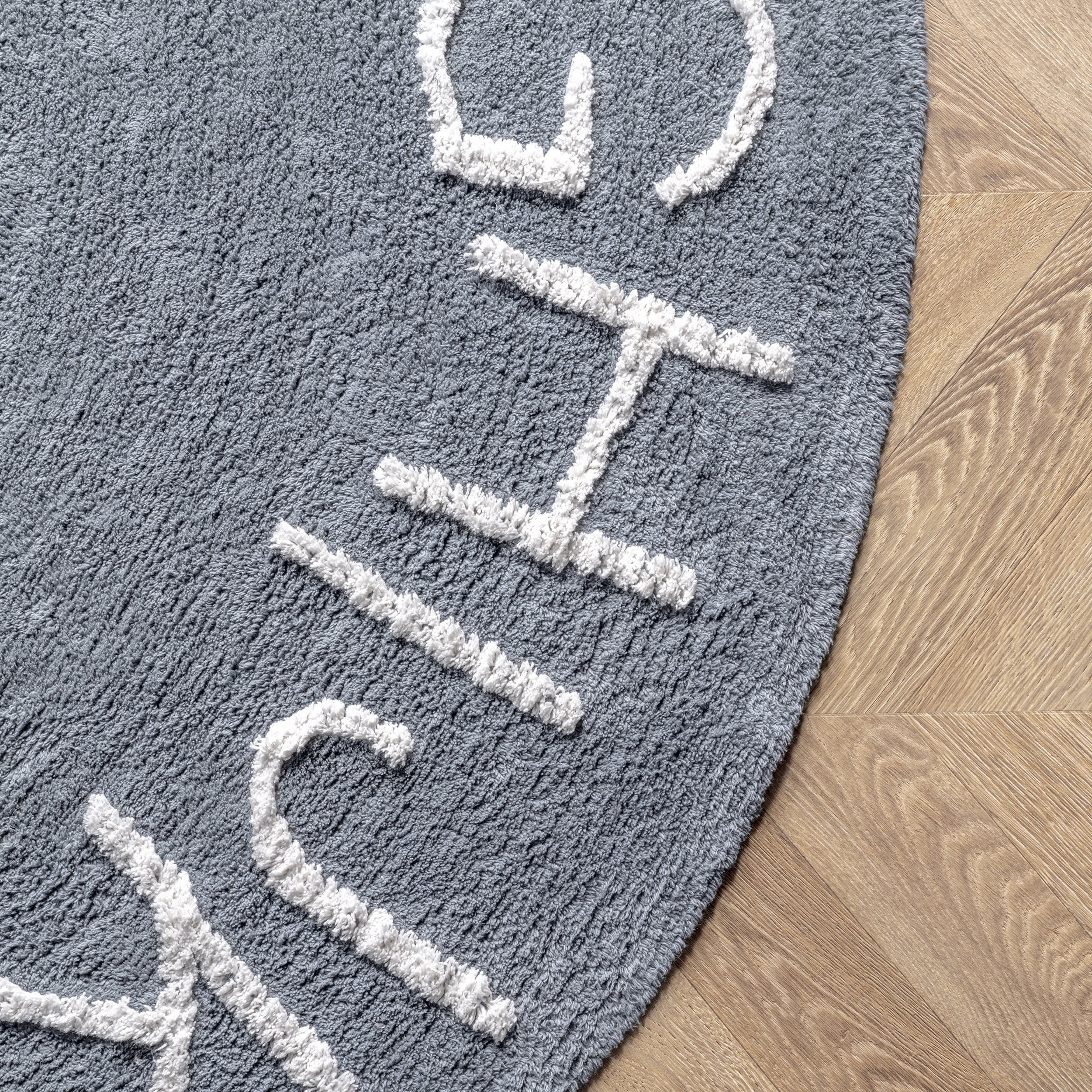 Alphabet Nursery Washable Rug | Blue Grey - Image 3