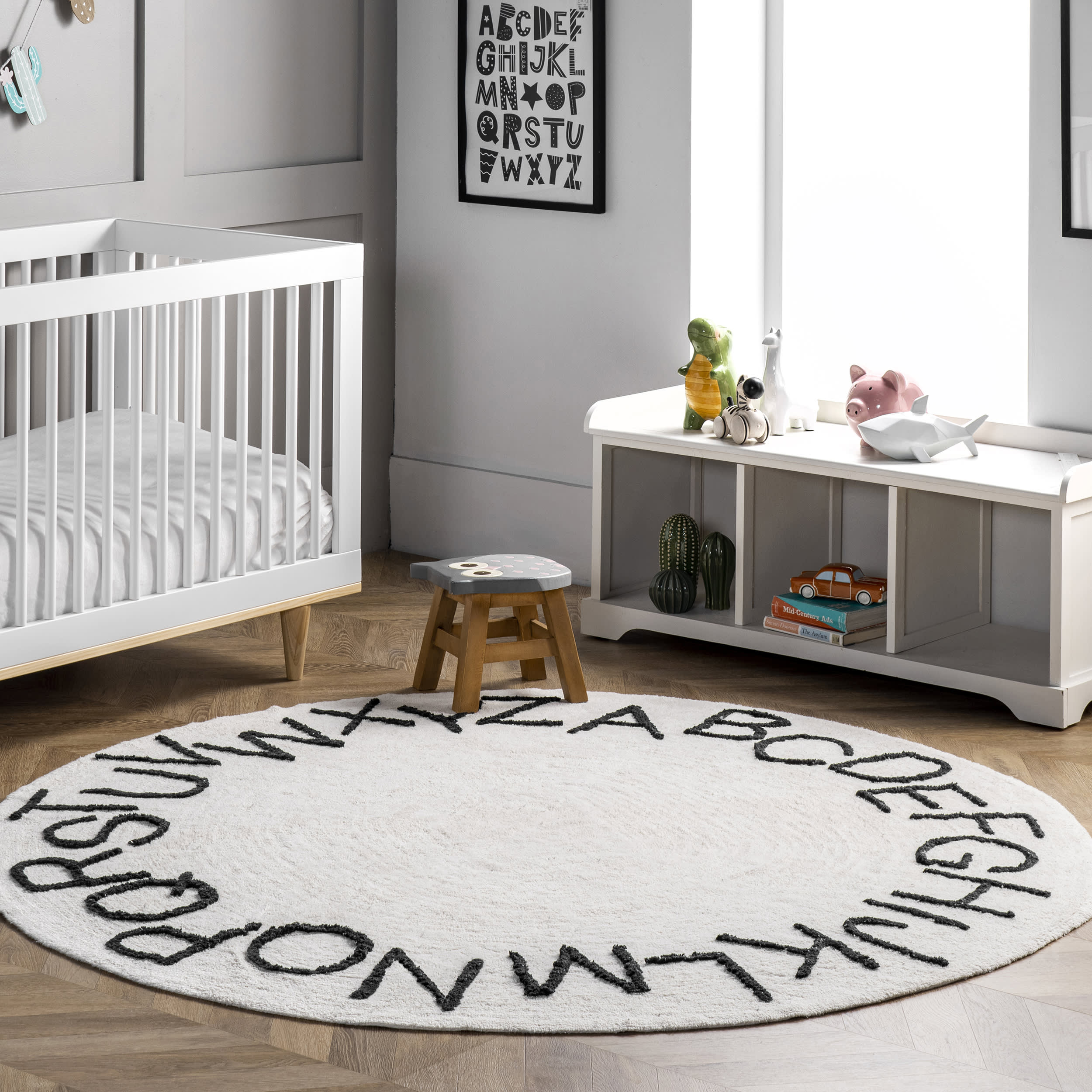 Alphabet Nursery Washable Rug | Ivory - Image 2