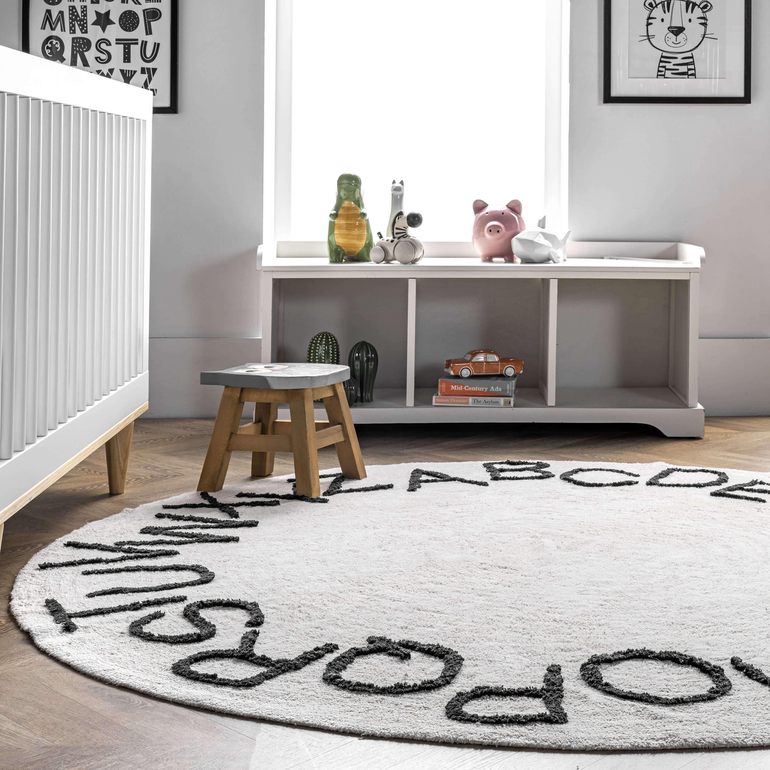 Alphabet Nursery Washable Rug | Ivory - Image 4