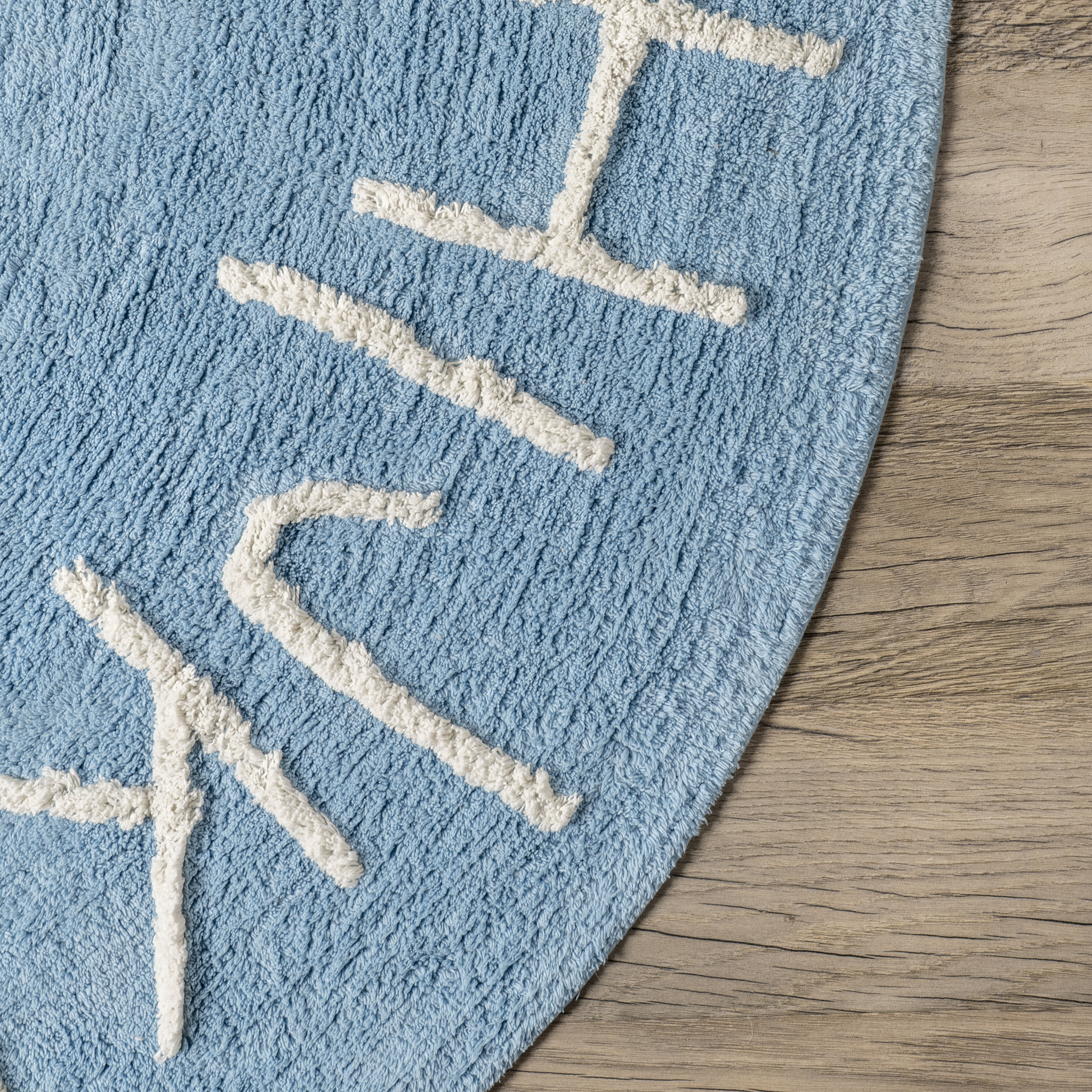 Alphabet Nursery Washable Rug | Light Blue - Image 3