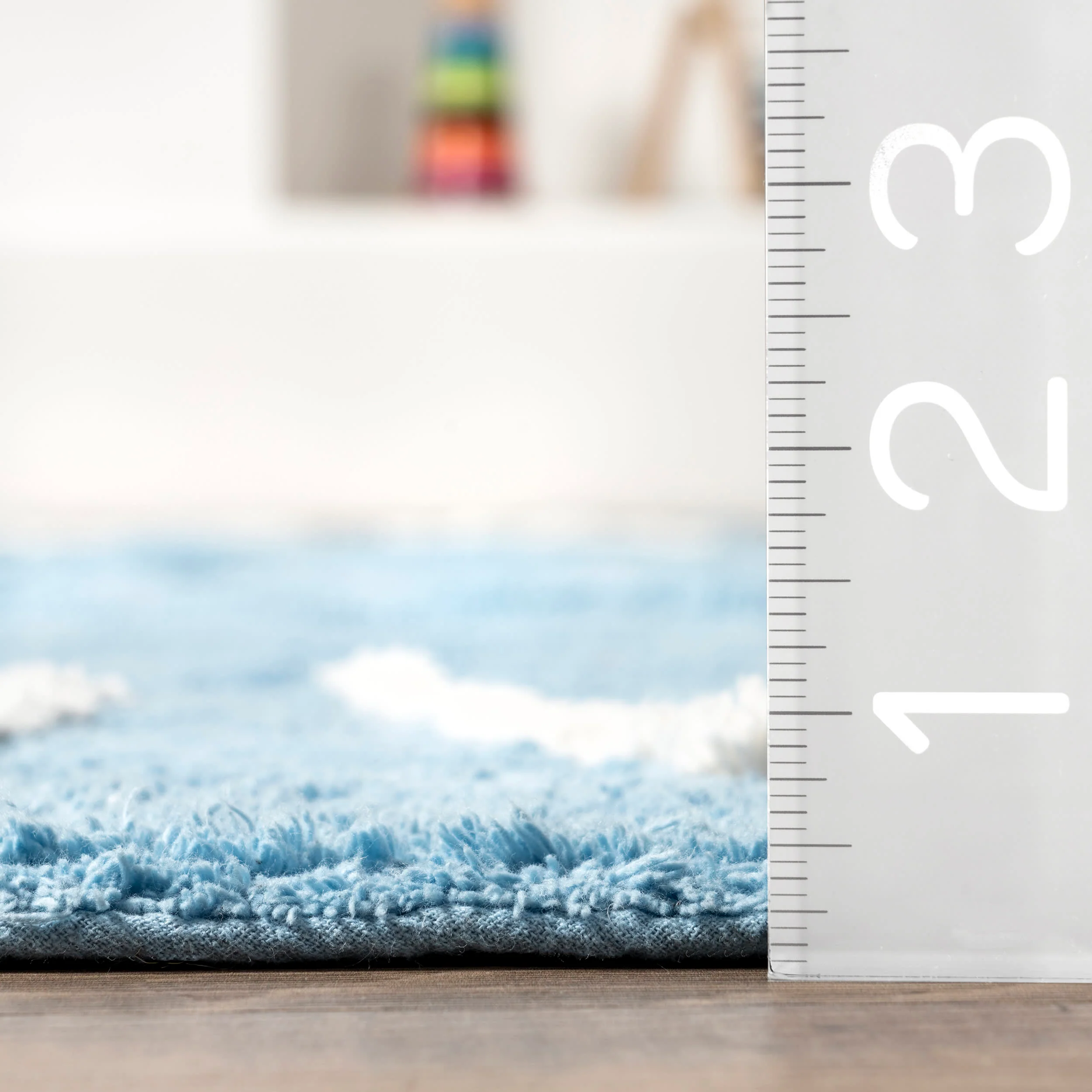 Alphabet Nursery Washable Rug | Light Blue - Image 5