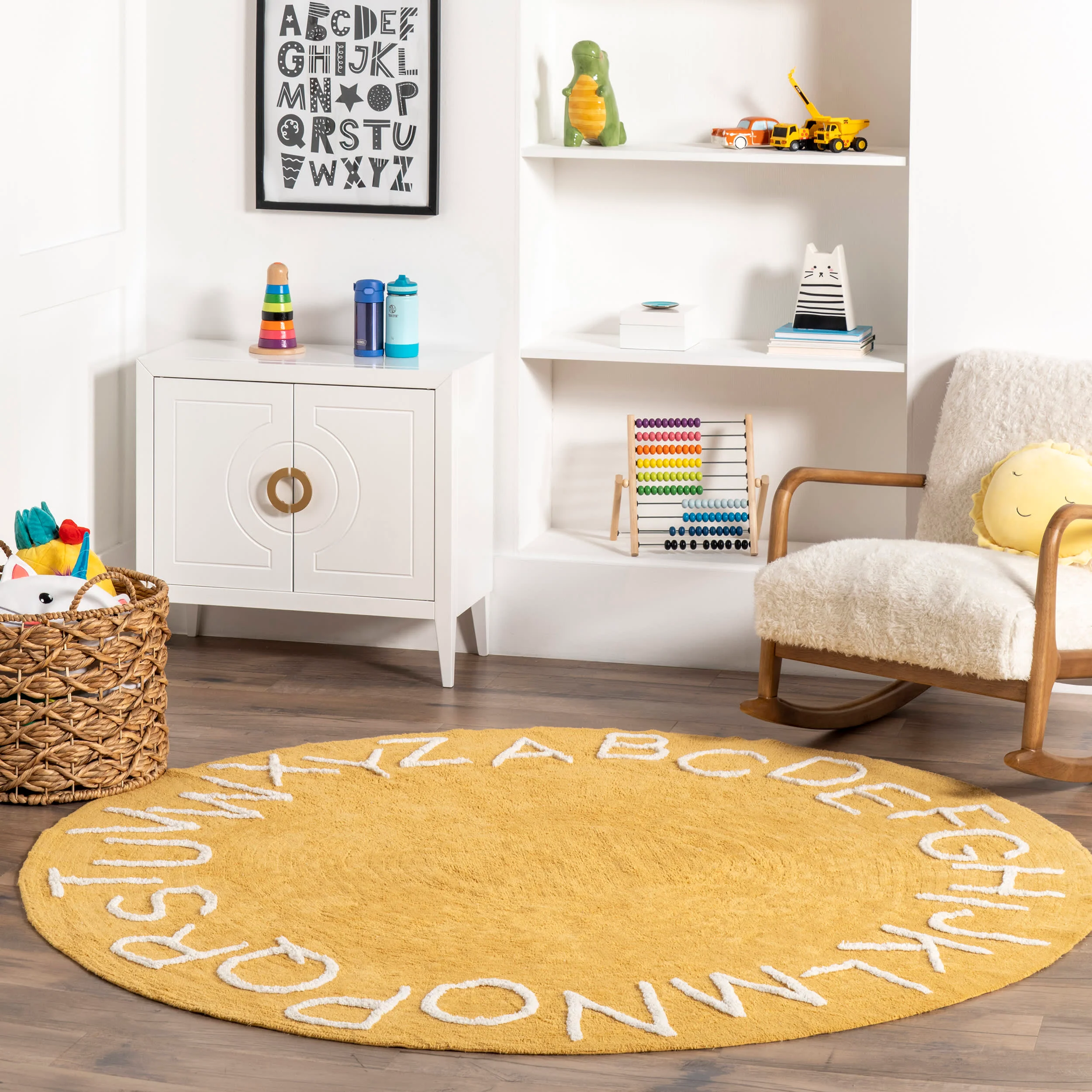 Alphabet Nursery Washable Rug | Yellow - Image 2