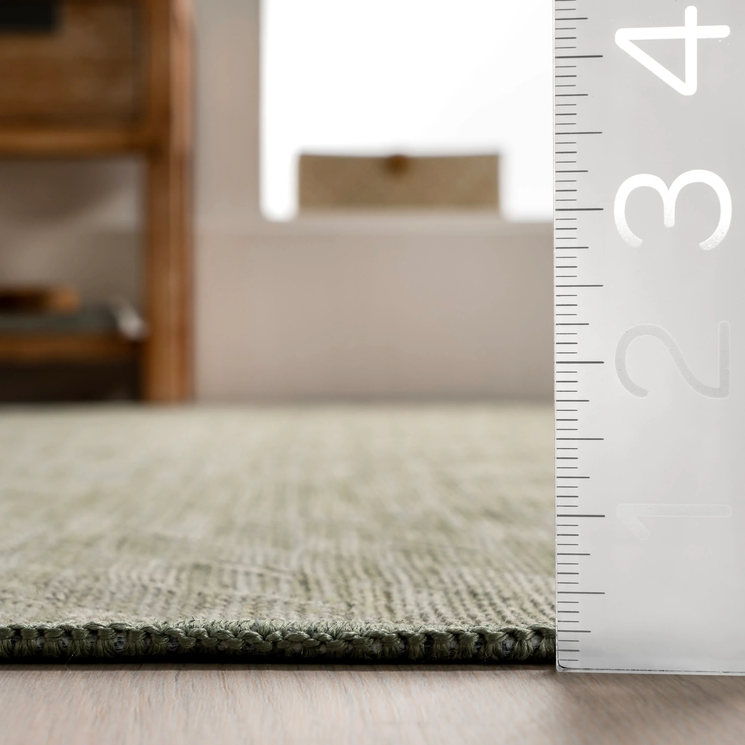 Alva Diamond Washable Rug | Sage Green - Image 5