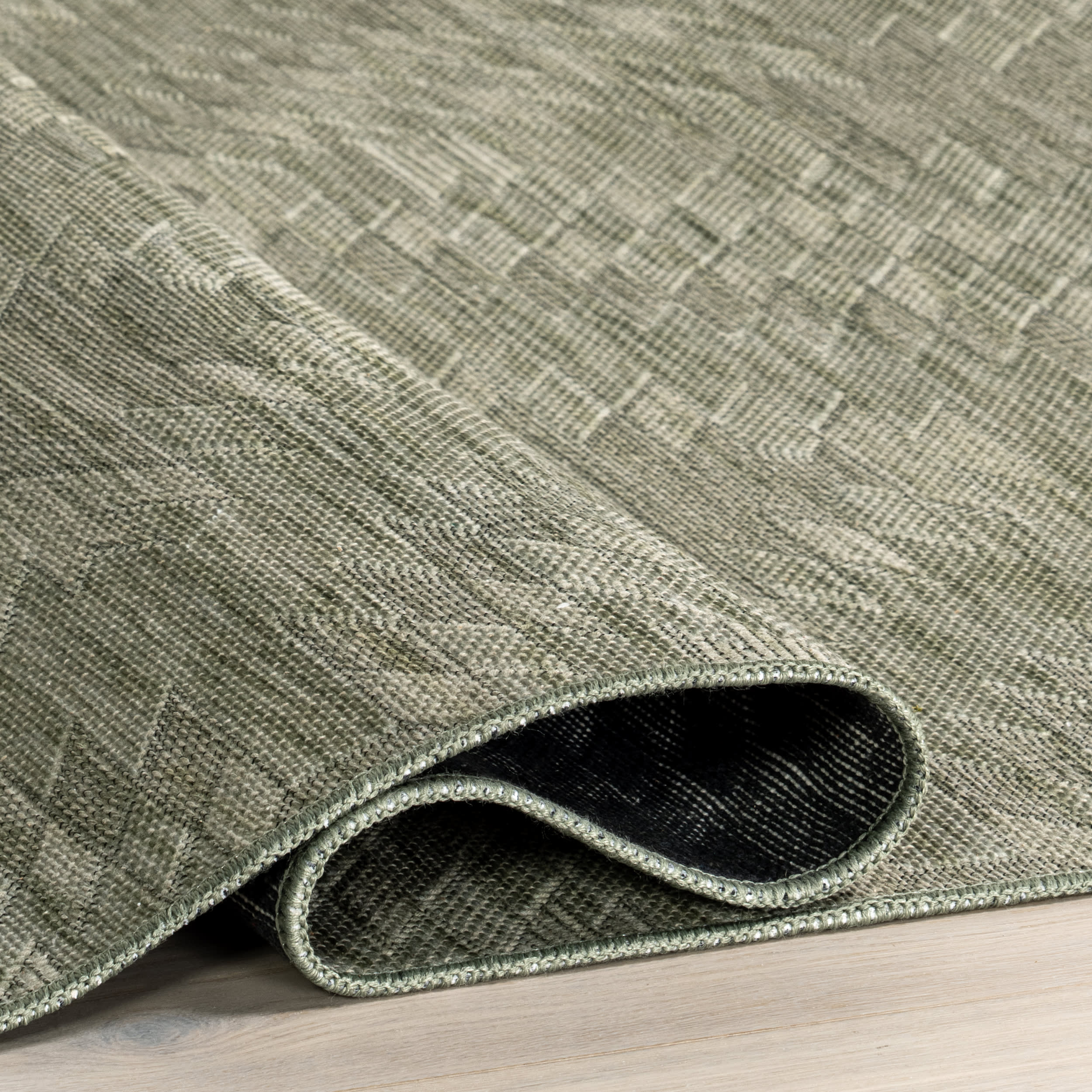 Alva Diamond Washable Rug | Sage Green - Image 8