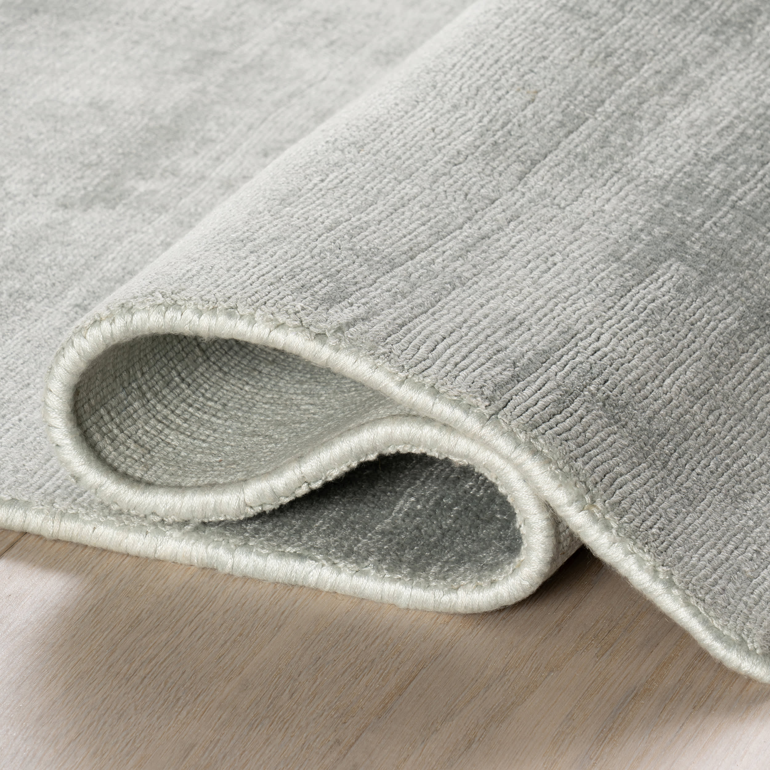 Alva Hand Loom Knotted Viscose Rug | Sky - Image 5