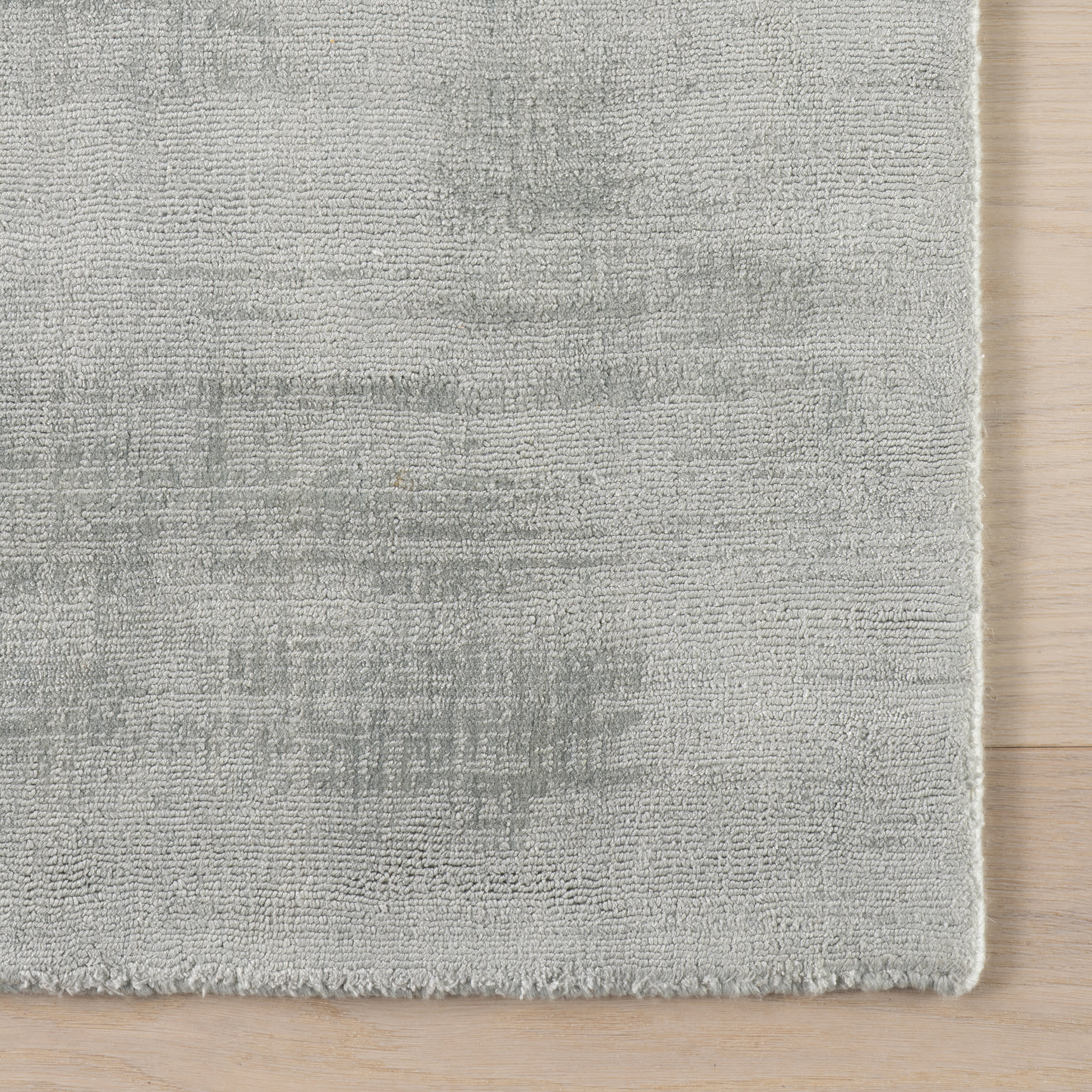 Alva Hand Loom Knotted Viscose Rug | Sky - Image 8