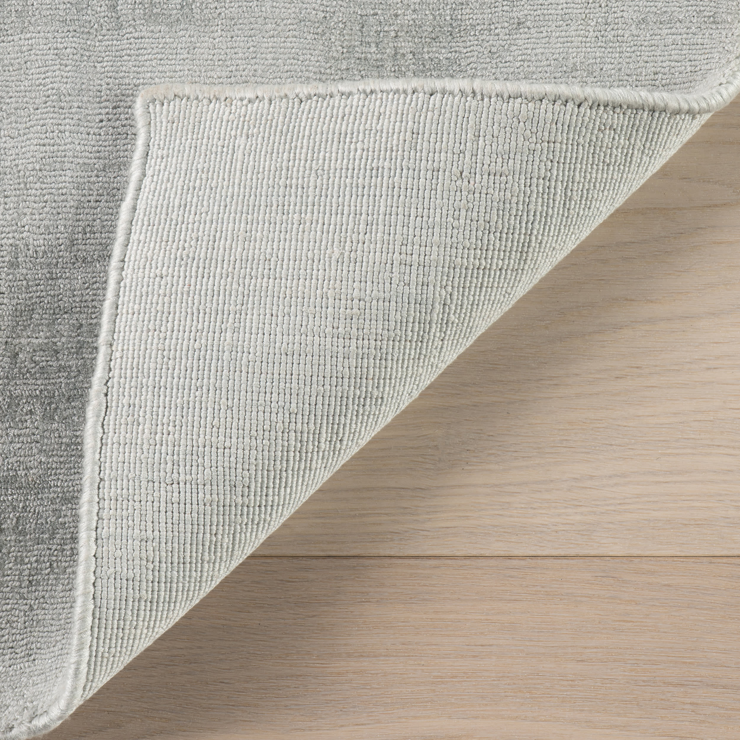 Alva Hand Loom Knotted Viscose Rug | Sky - Image 9