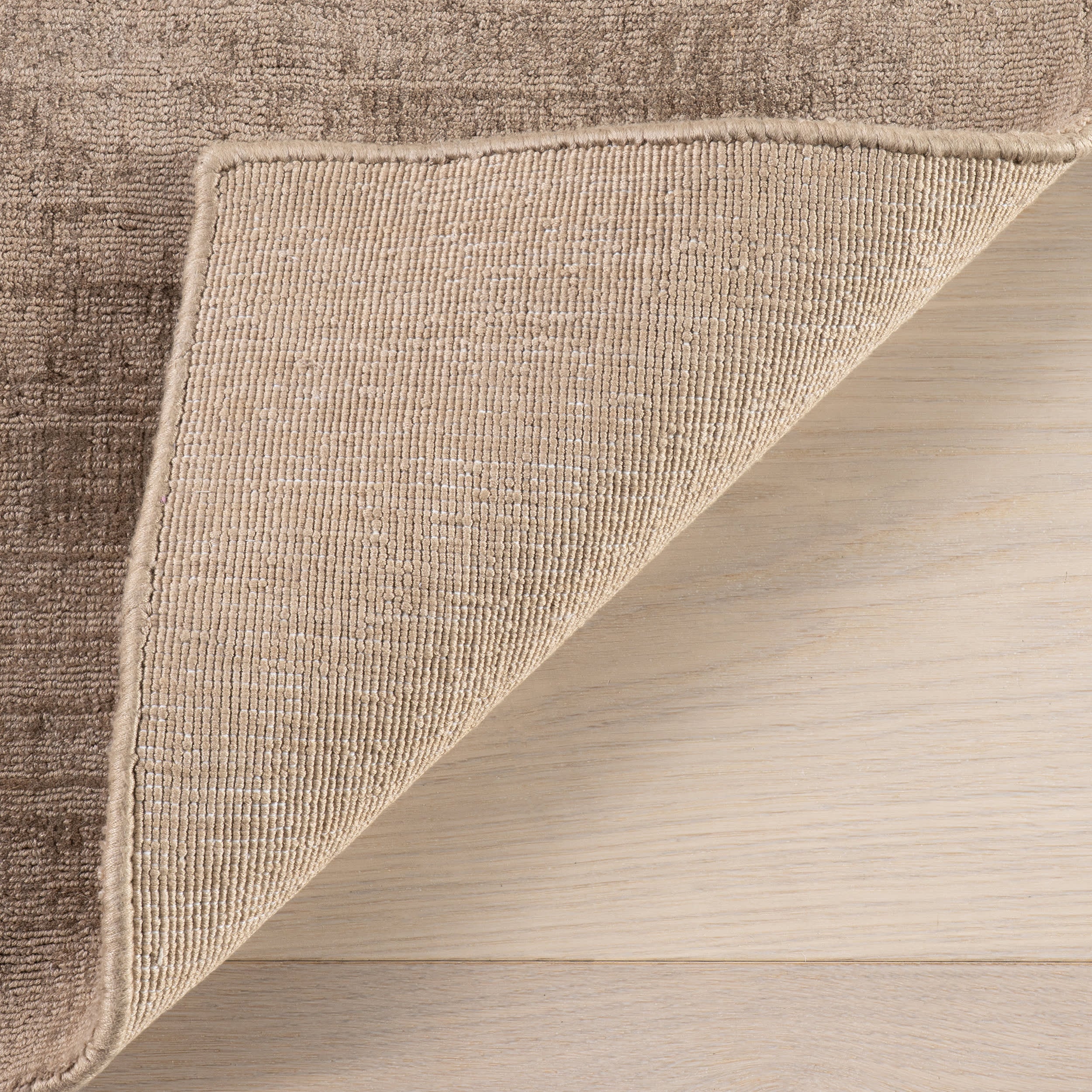 Alva Hand Loom Knotted Viscose Rug | Taupe - Image 9