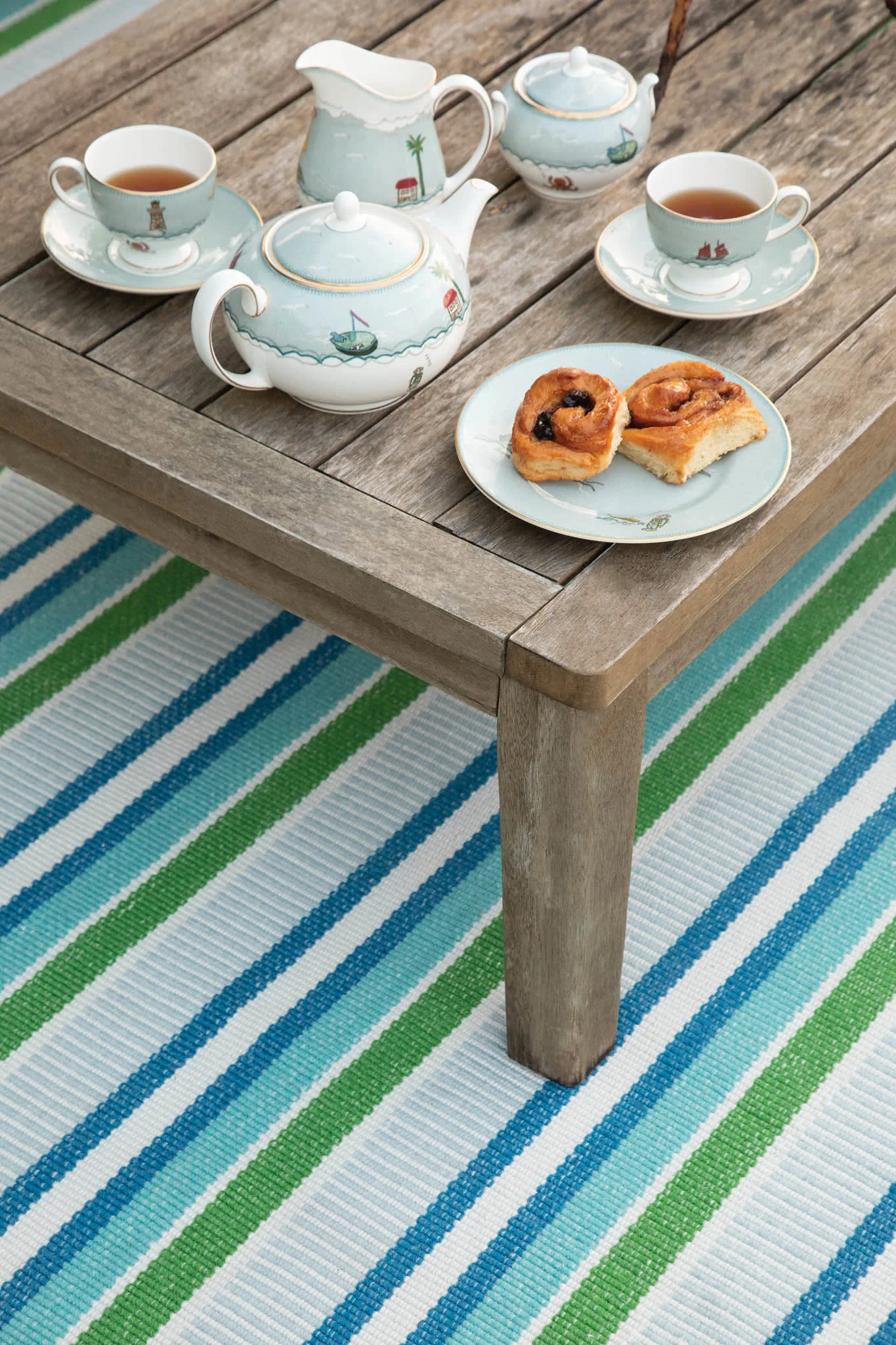 Always Greener Handwoven Indoor/Outdoor Rug | Cobalt/Green - Image 2