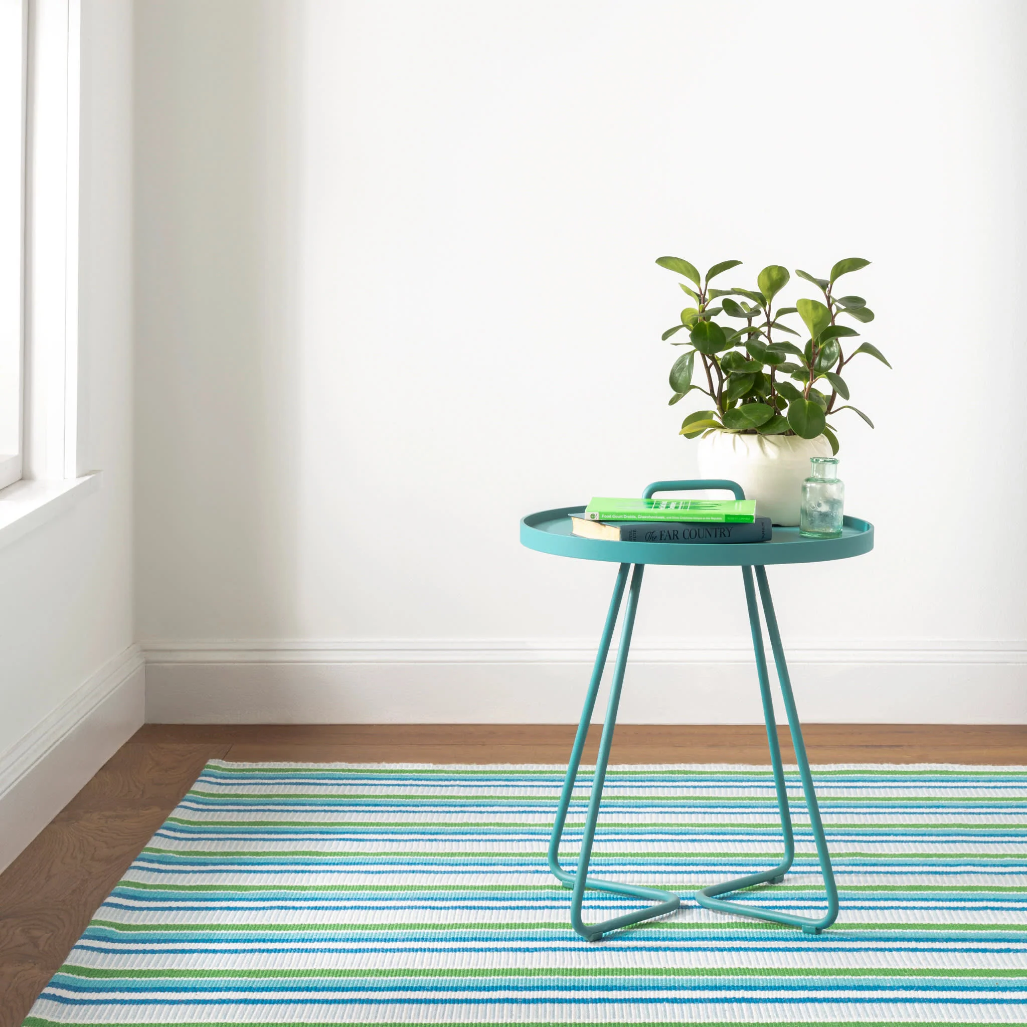 Always Greener Handwoven Indoor/Outdoor Rug | Cobalt/Green - Image 3