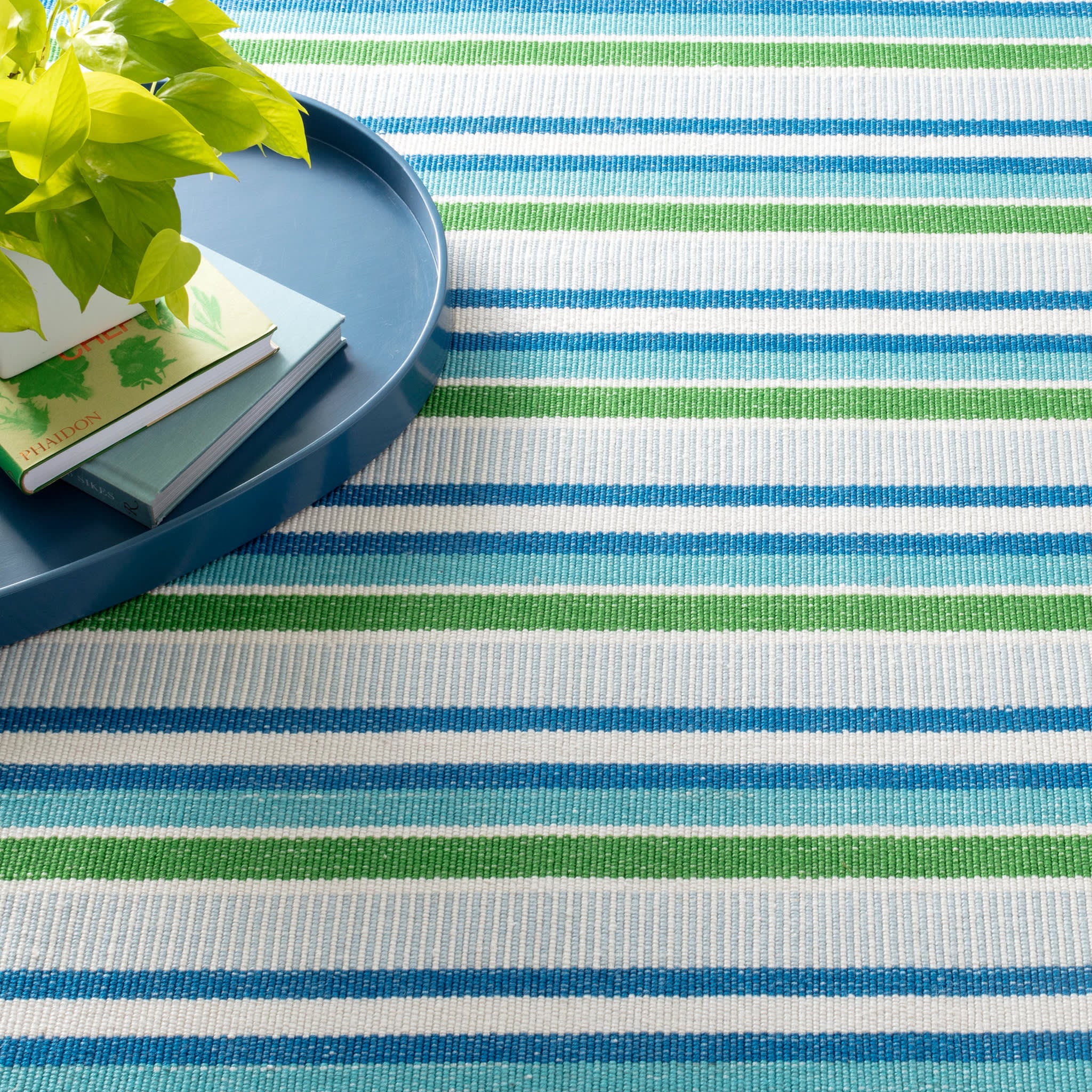 Always Greener Handwoven Indoor/Outdoor Rug | Cobalt/Green - Image 4