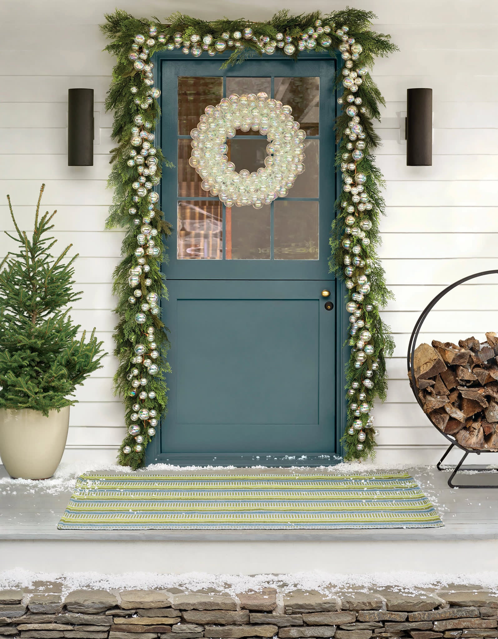 Always Greener Handwoven Indoor/Outdoor Rug | Blue/Green - Image 3