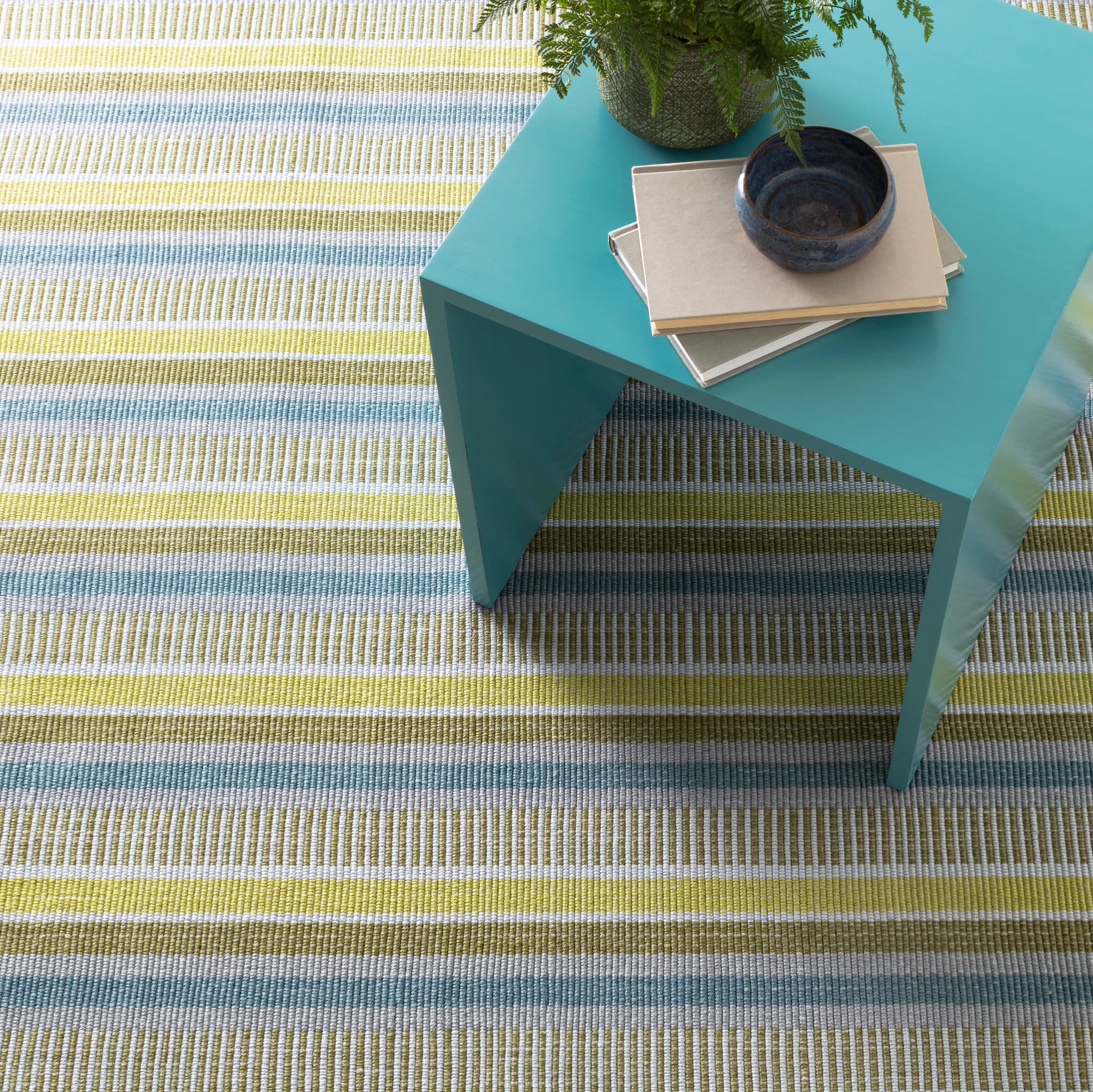 Always Greener Handwoven Indoor/Outdoor Rug | Blue/Green - Image 5