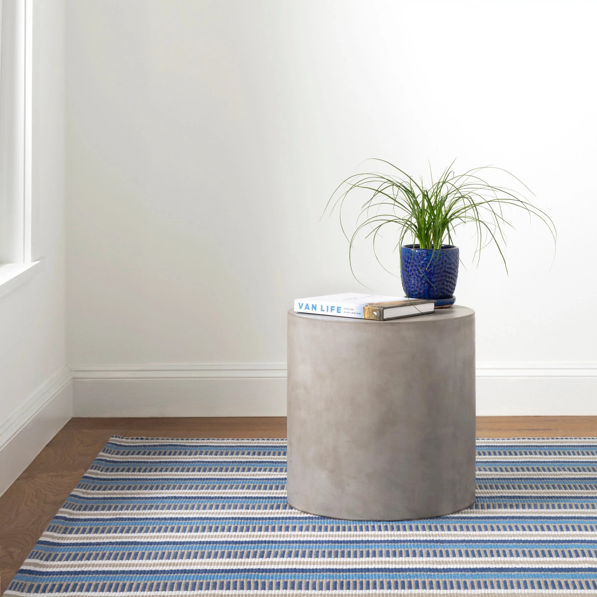 Always Greener Handwoven Indoor/Outdoor Rug | Blue/Grey - Image 3
