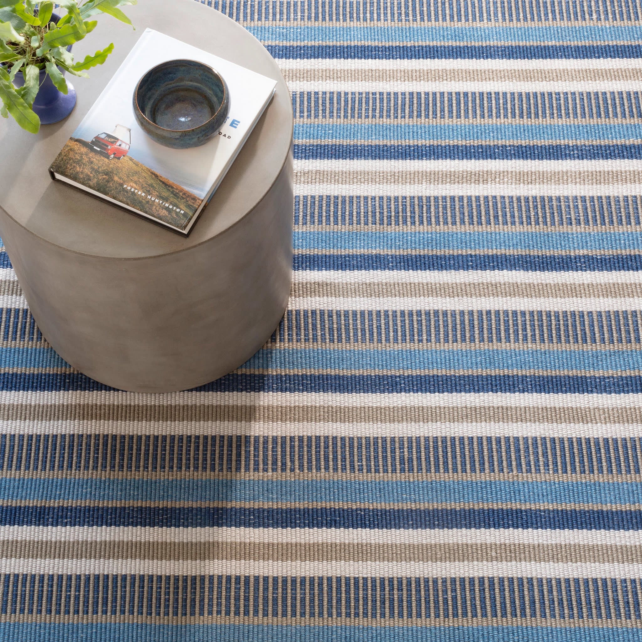 Always Greener Handwoven Indoor/Outdoor Rug | Blue/Grey - Image 4