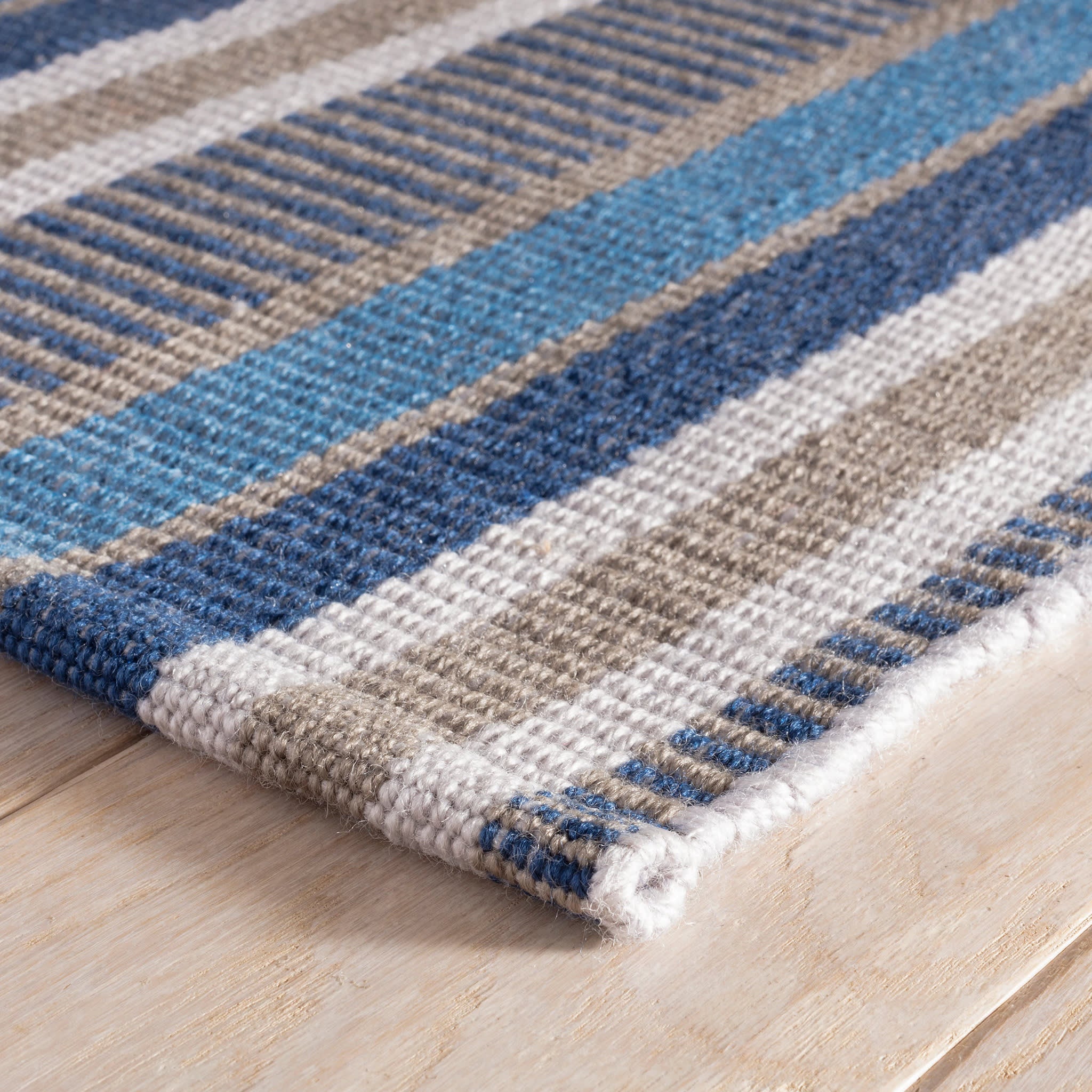 Always Greener Handwoven Indoor/Outdoor Rug | Blue/Grey - Image 5
