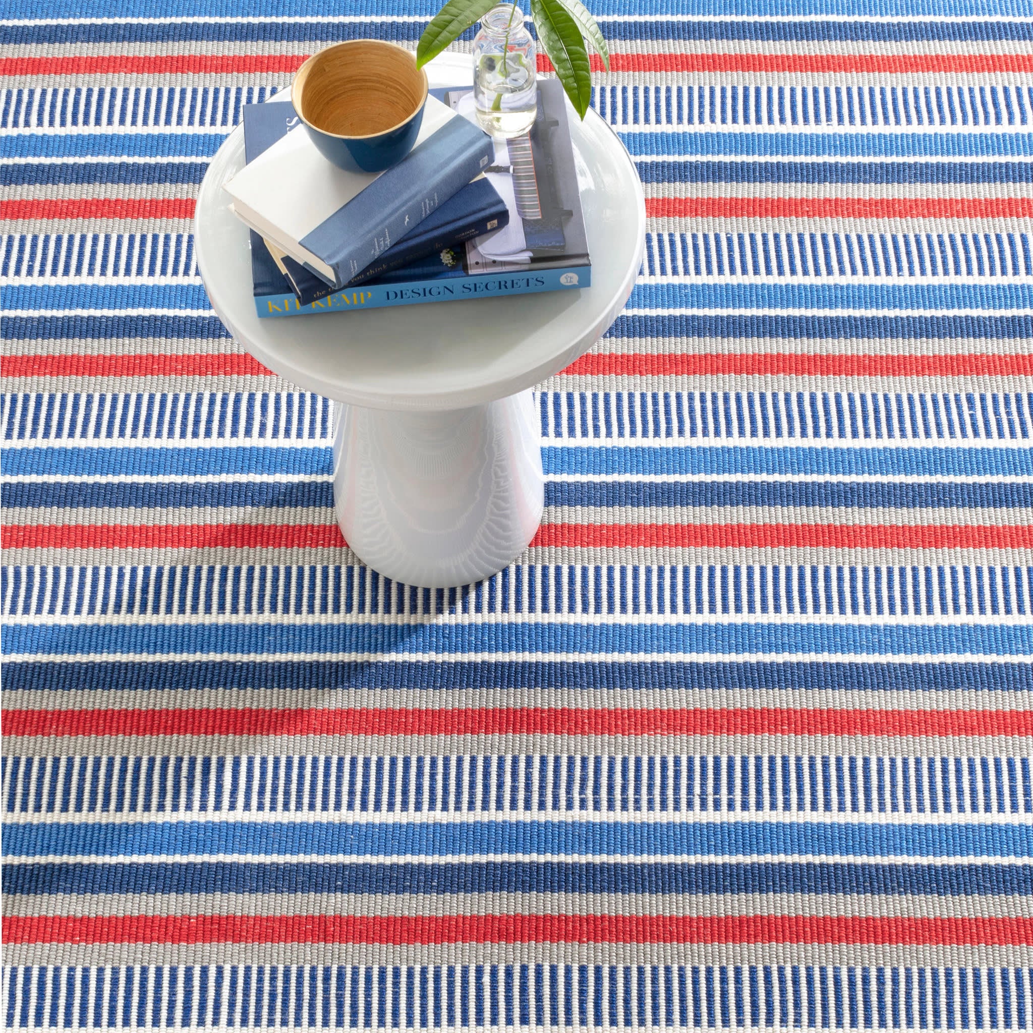 Always Greener Handwoven Indoor/Outdoor Rug | Blue/Red - Image 4