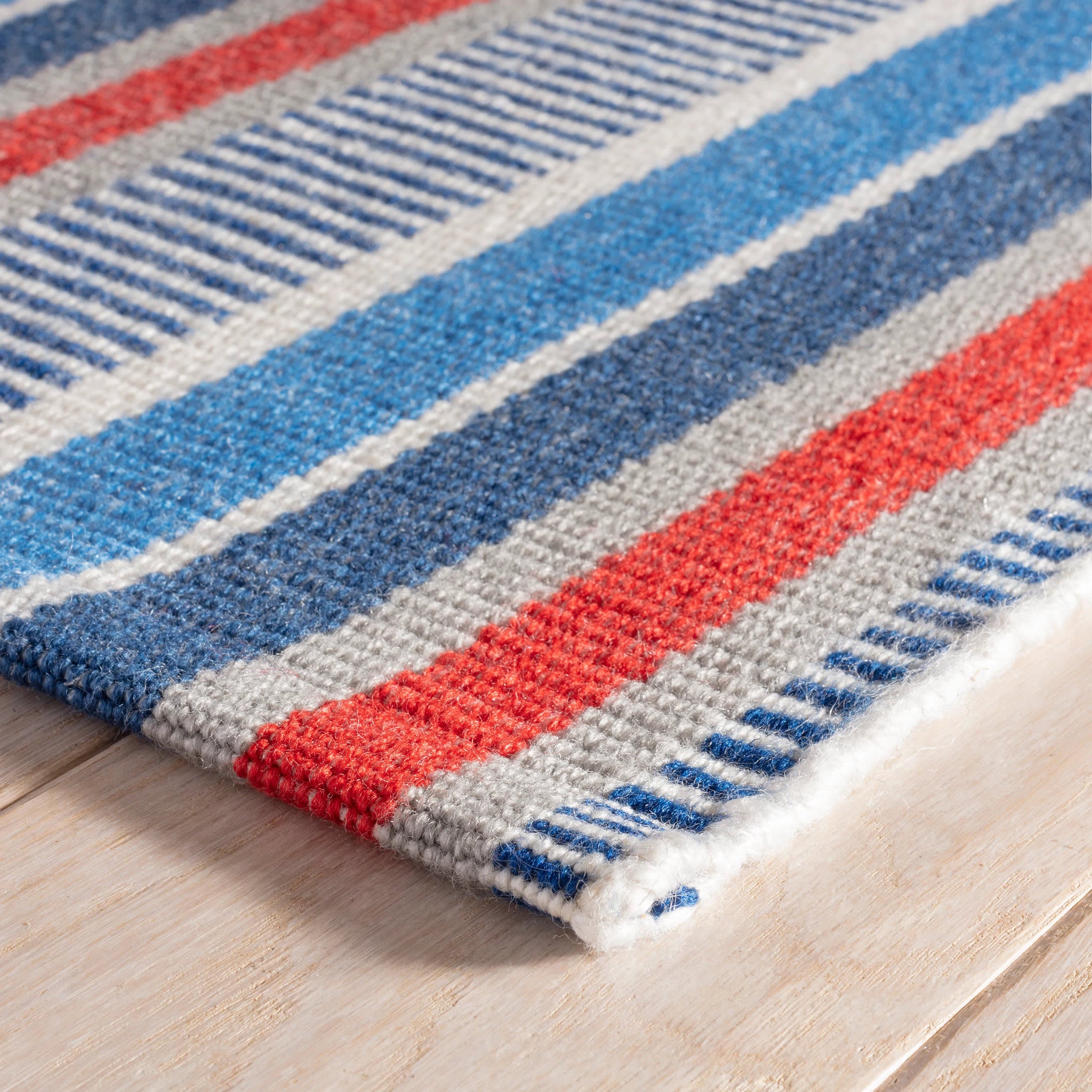 Always Greener Handwoven Indoor/Outdoor Rug | Blue/Red - Image 5