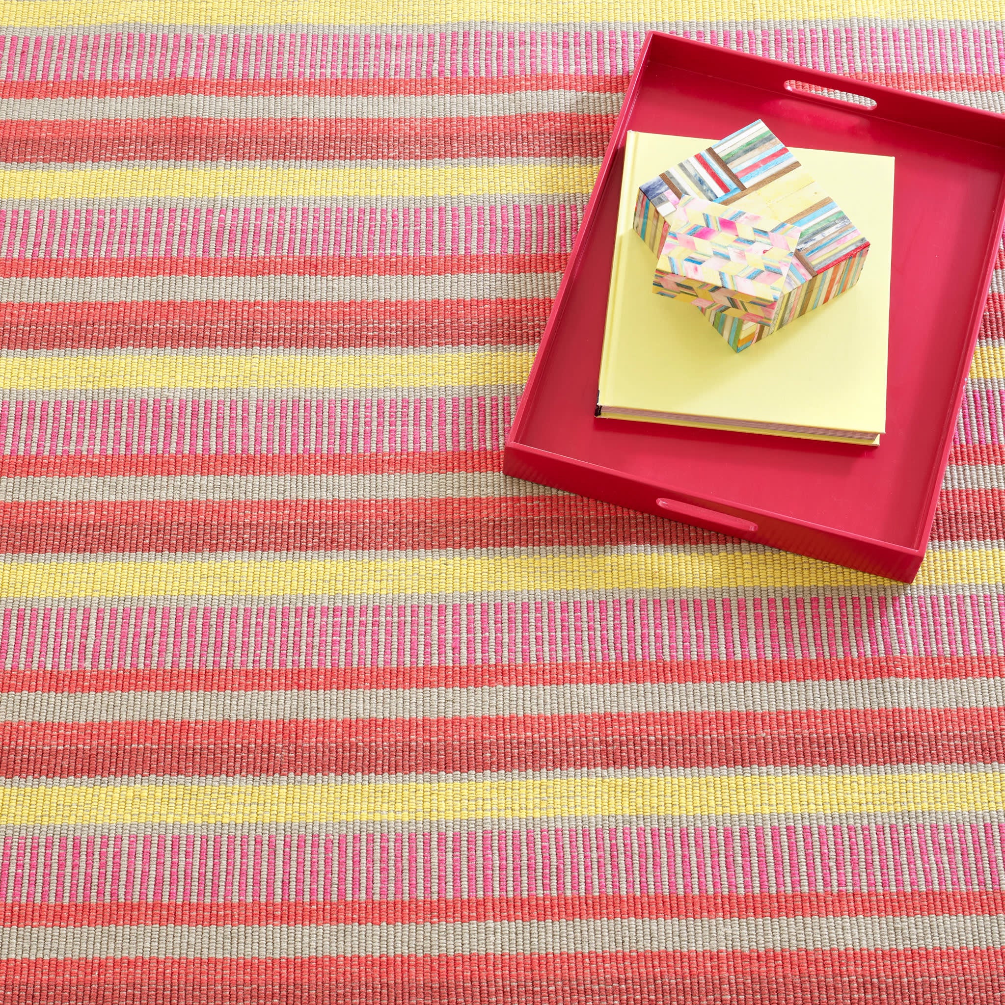 Always Greener Handwoven Indoor/Outdoor Rug | Red/Yellow - Image 4
