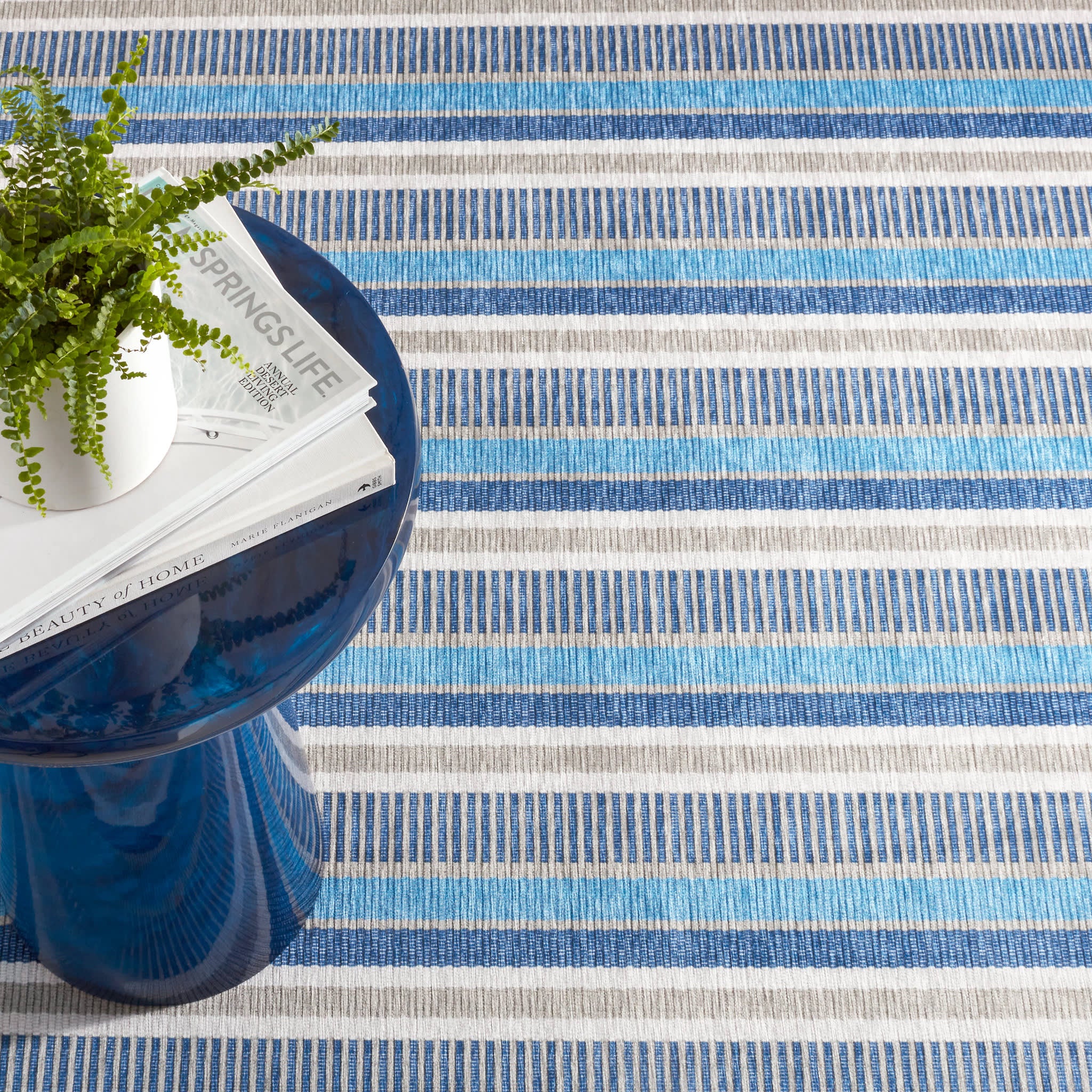 Always Greener Machine Washable Rug | Blue/Grey - Image 3