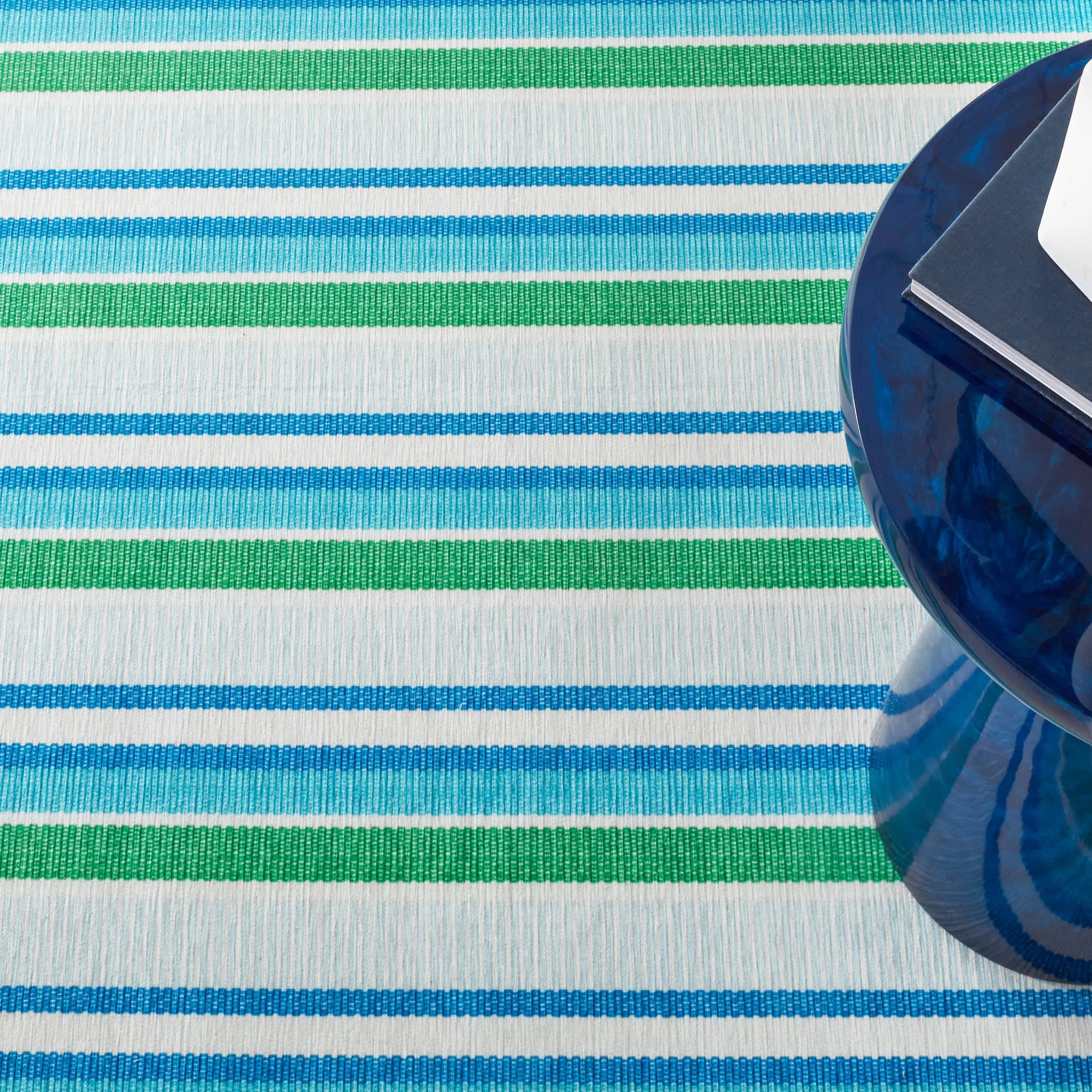 Always Greener Machine Washable Rug | Cobalt/Green - Image 3