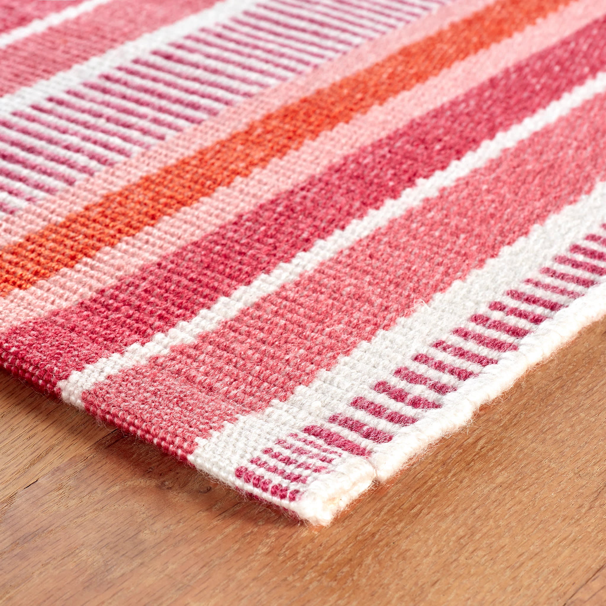 Always Greener Handwoven Indoor/Outdoor Rug | Pink/Orange - Image 4