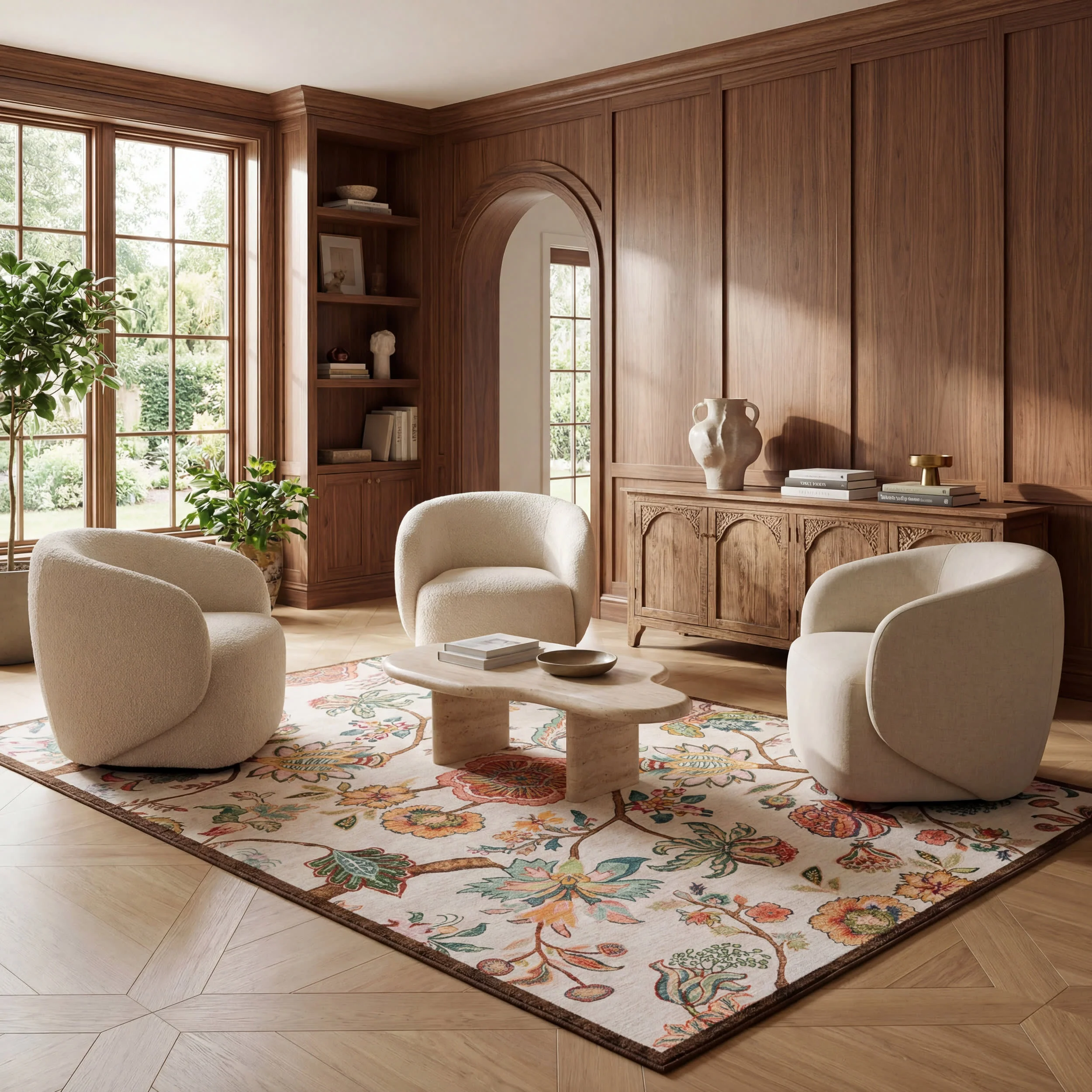 Amaia Floral Washable Rug | Multicolor - Image 2