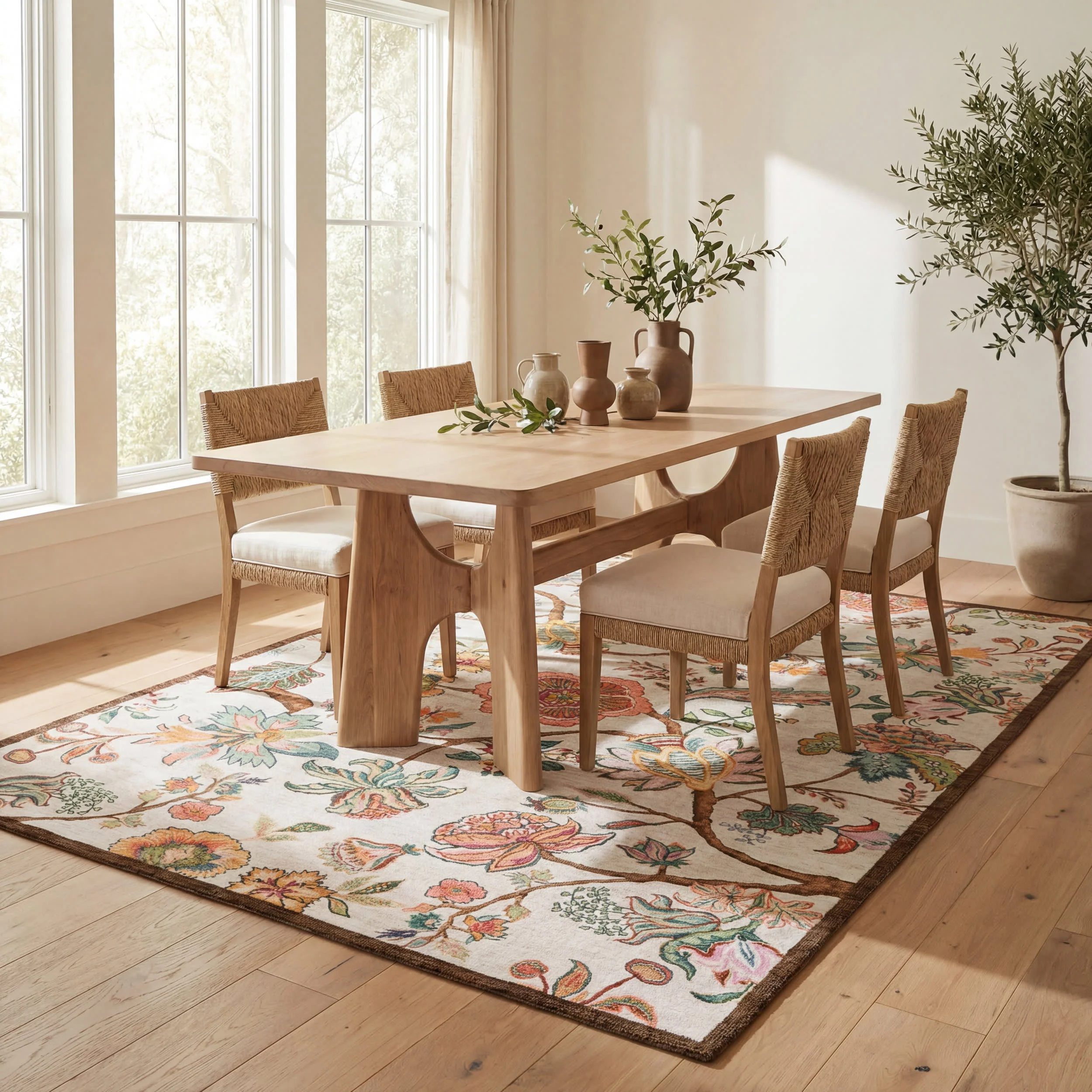 Amaia Floral Washable Rug | Multicolor - Image 7
