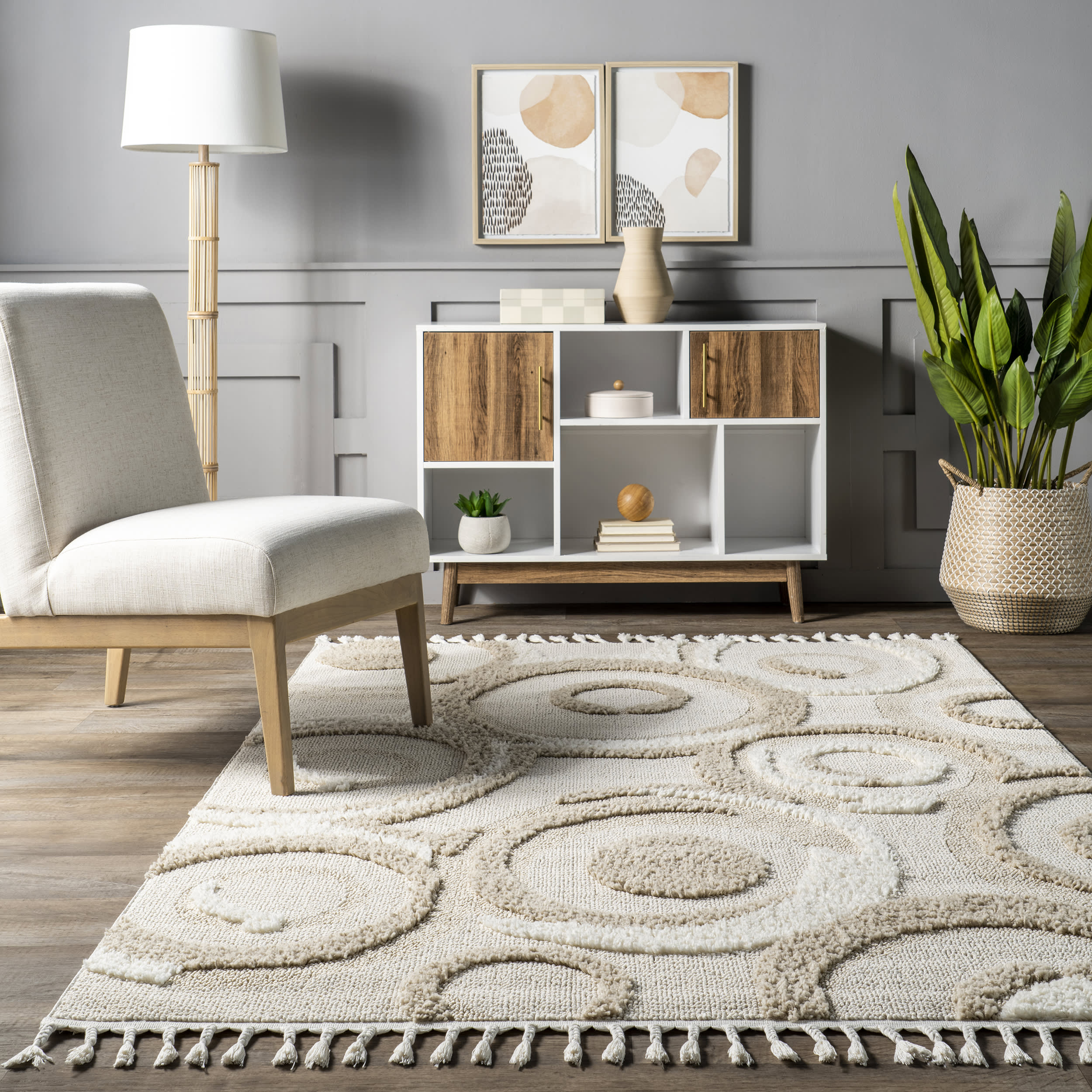 Amal Dancing Swirls Rug | Ivory - Image 4