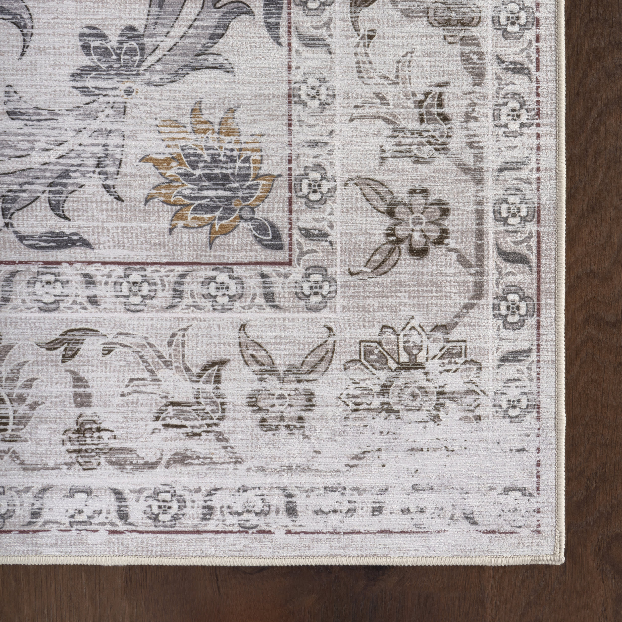 Amalea Medallion Spill Proof Washable Rug | Beige - Image 4