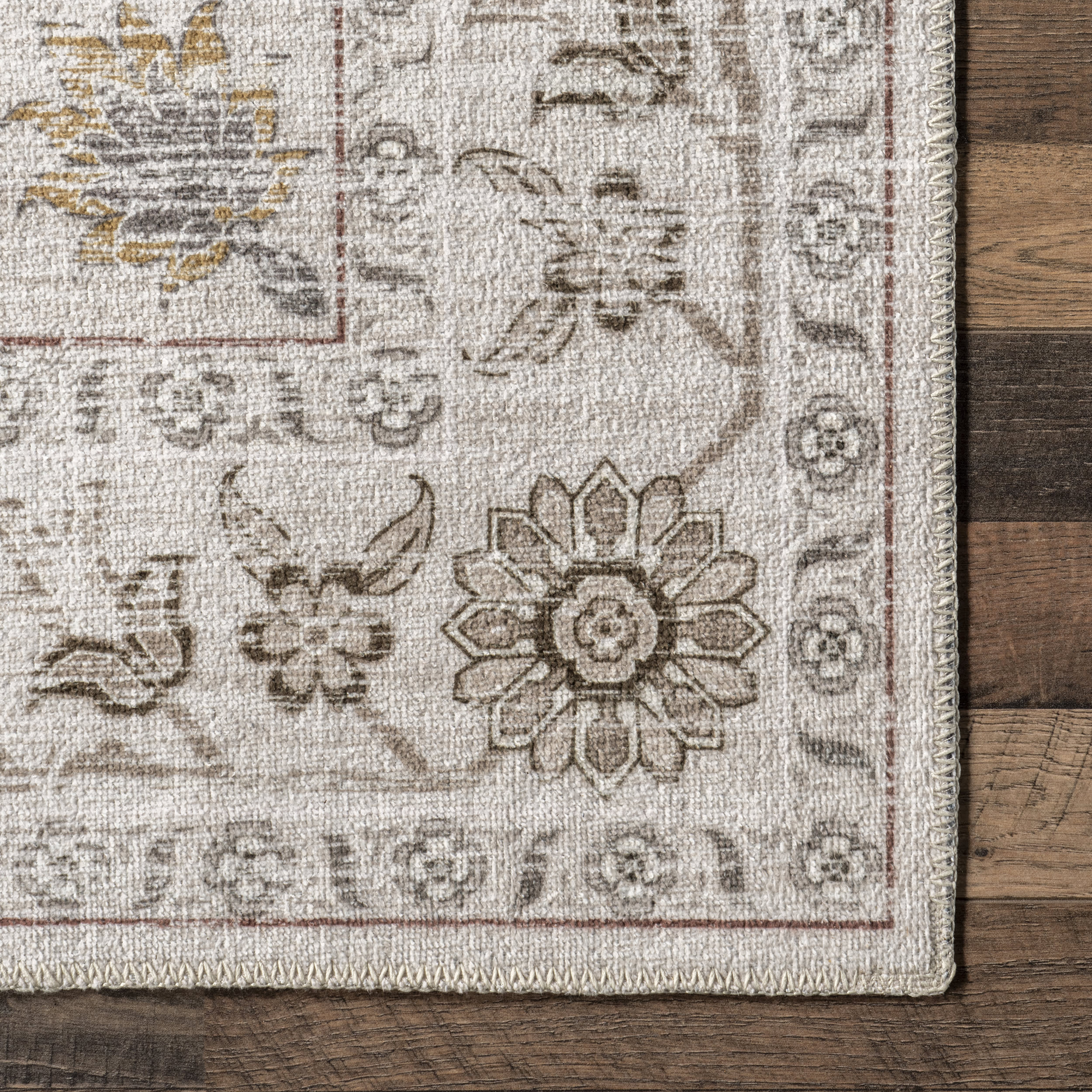 Amalea Medallion Washable Rug | Beige - Image 3