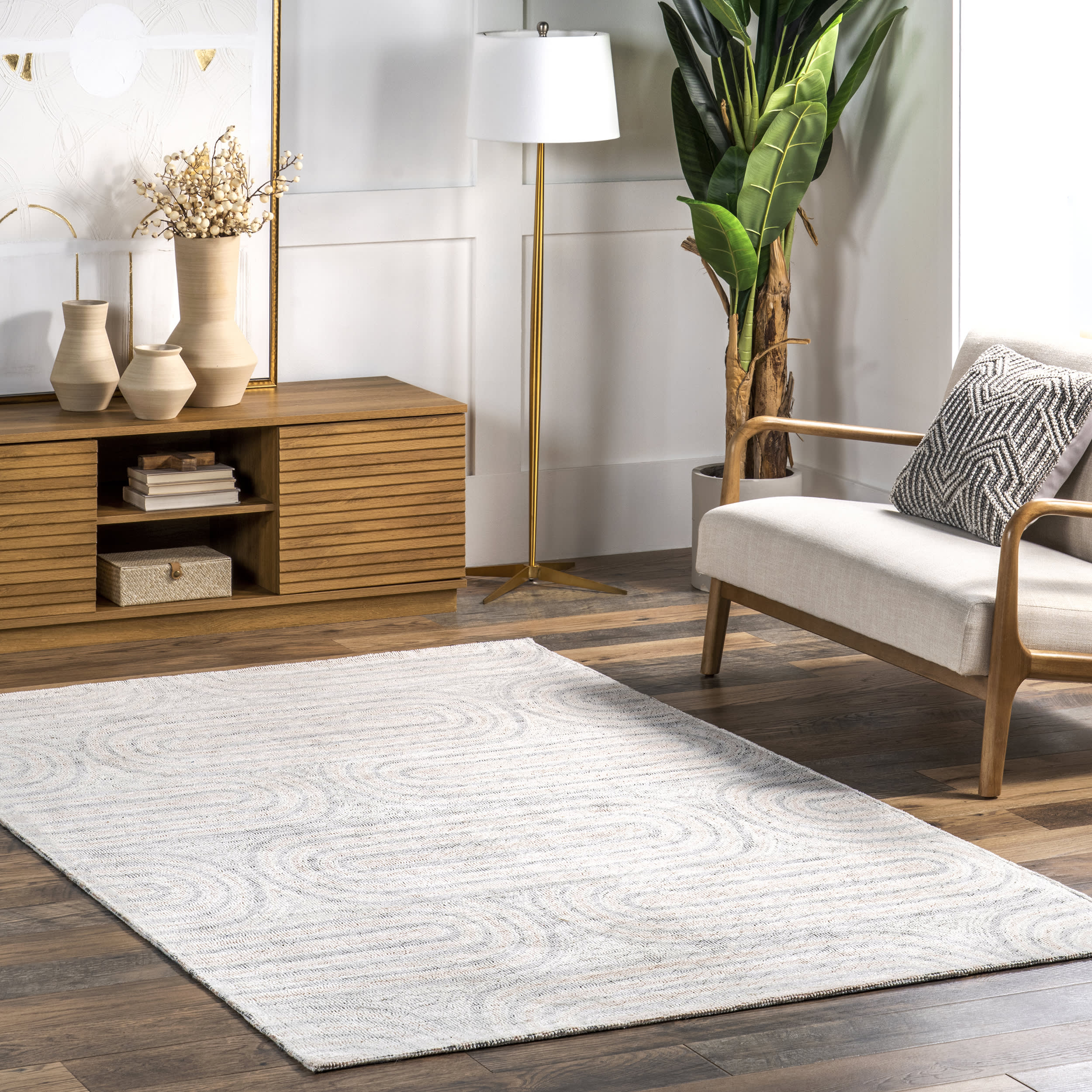 Amalie Tufted Retro Rug | Grey - Image 2